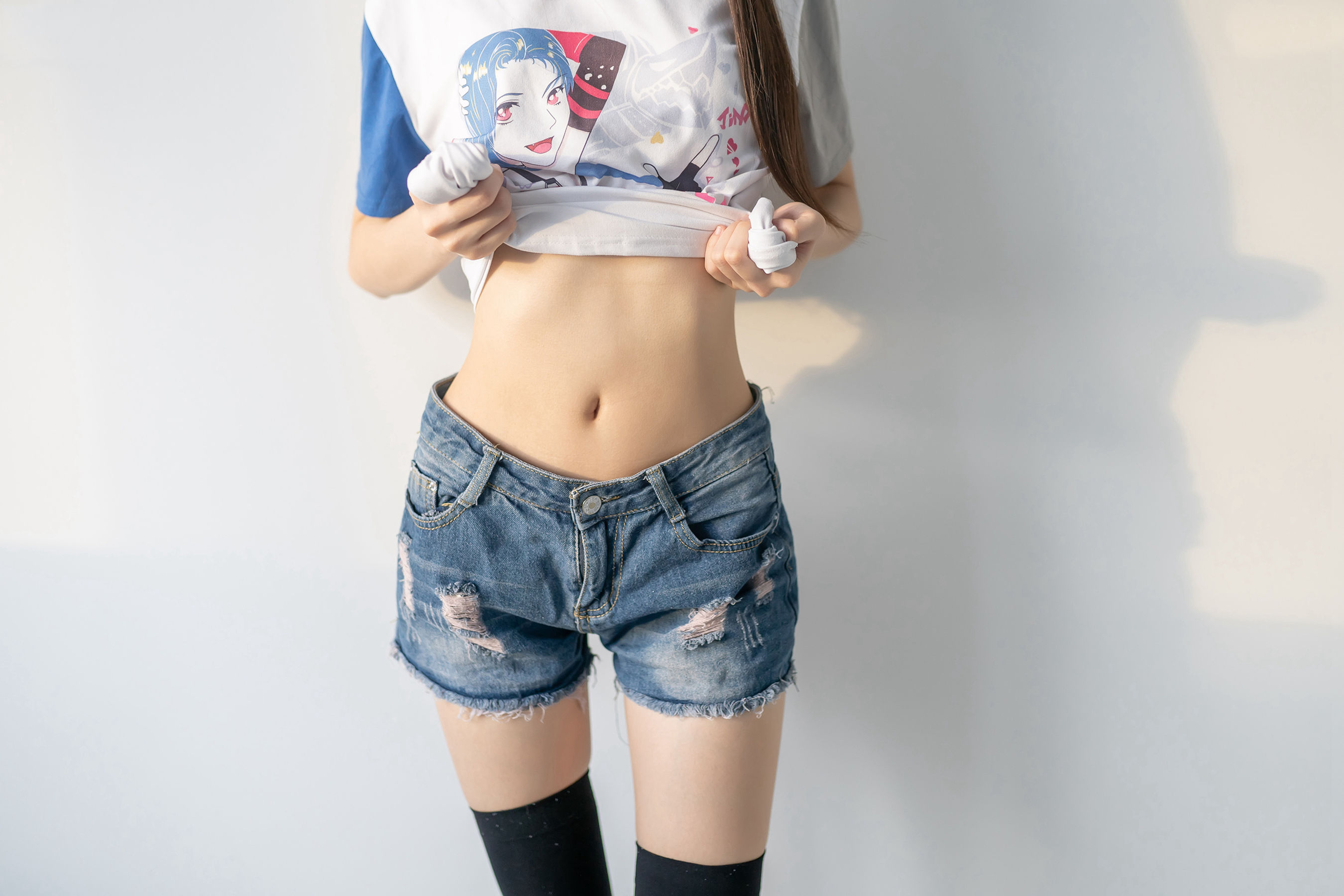 NO.113 黑丝牛仔短裤小蛮腰-图6