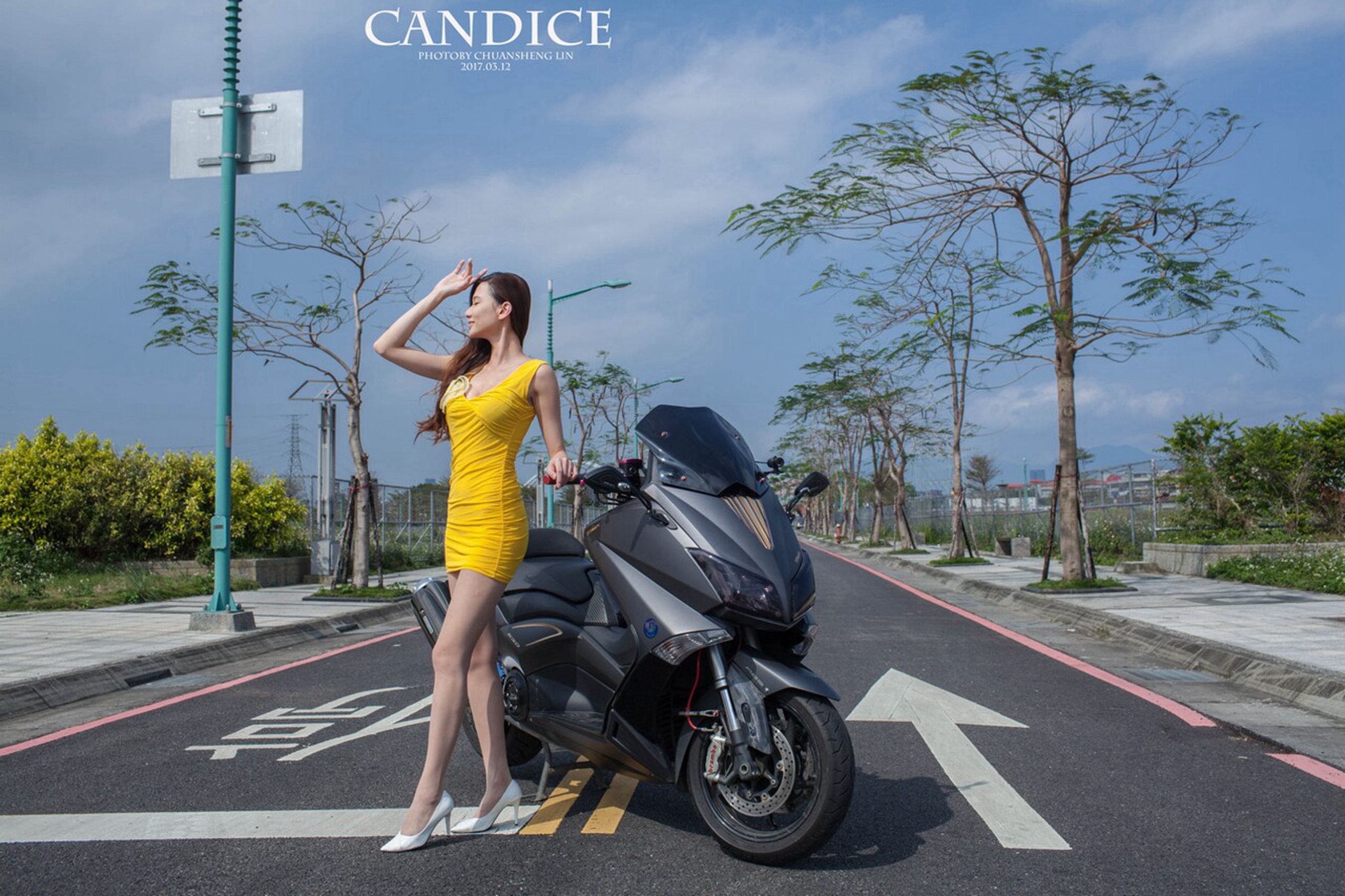蔡译心Candice - 摩托机车时尚女郎-图1
