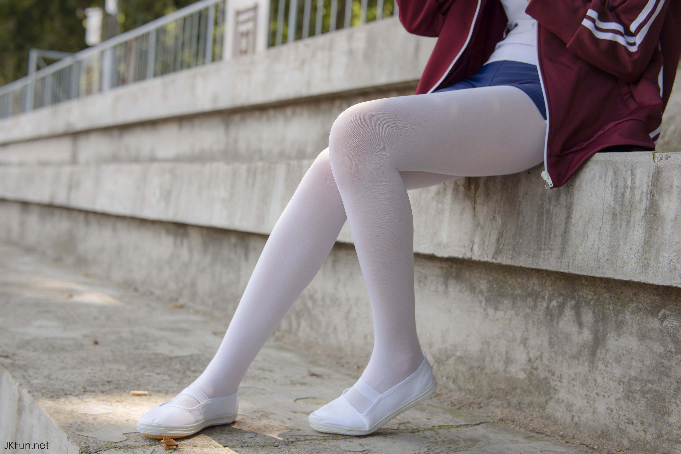 Aika 80D白丝外景体操服-图19