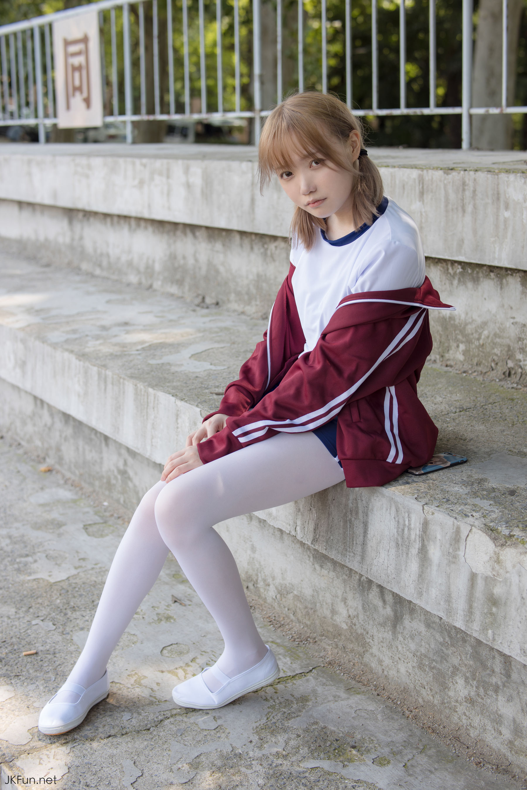 Aika 80D白丝外景体操服-图20