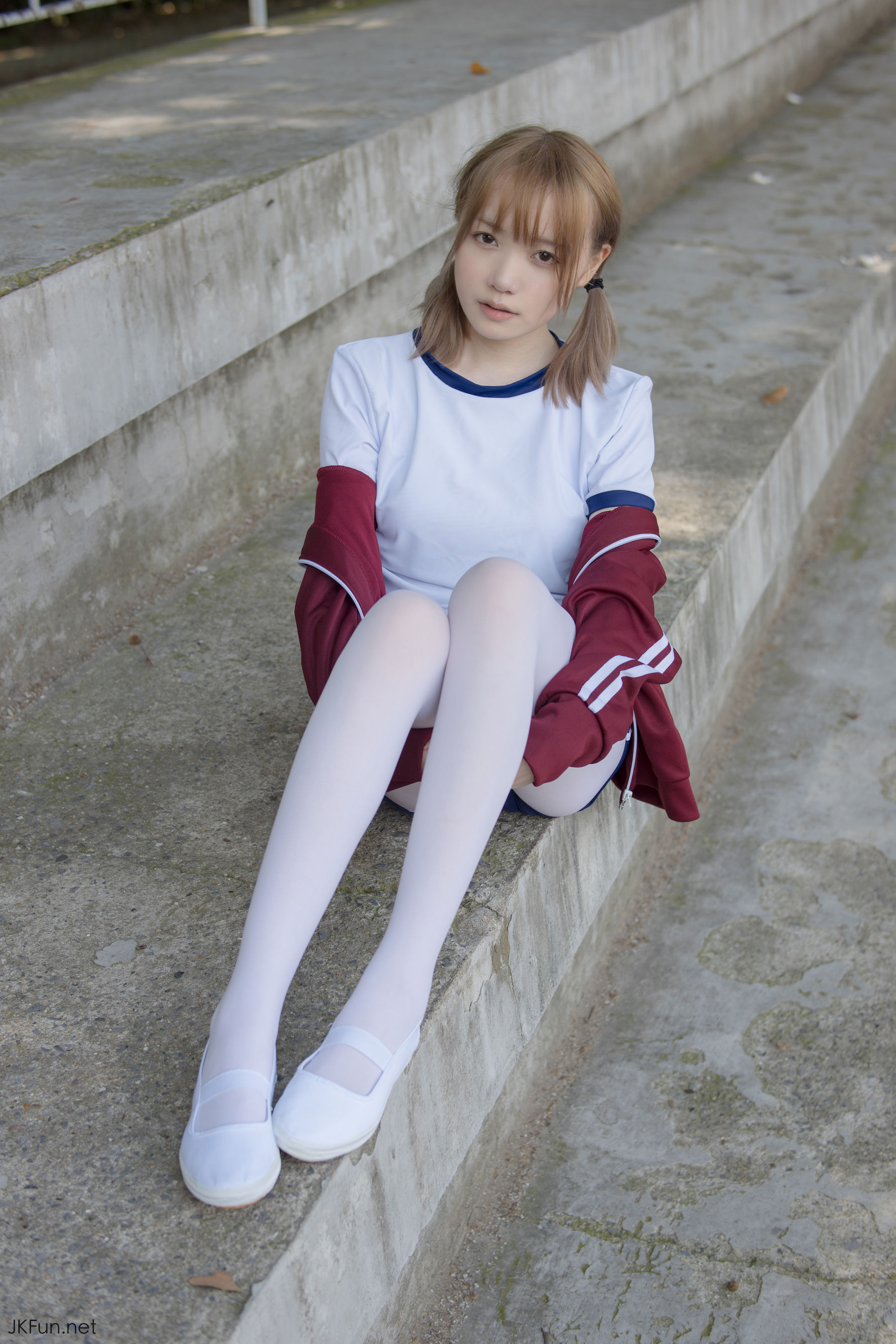 Aika 80D白丝外景体操服-图21