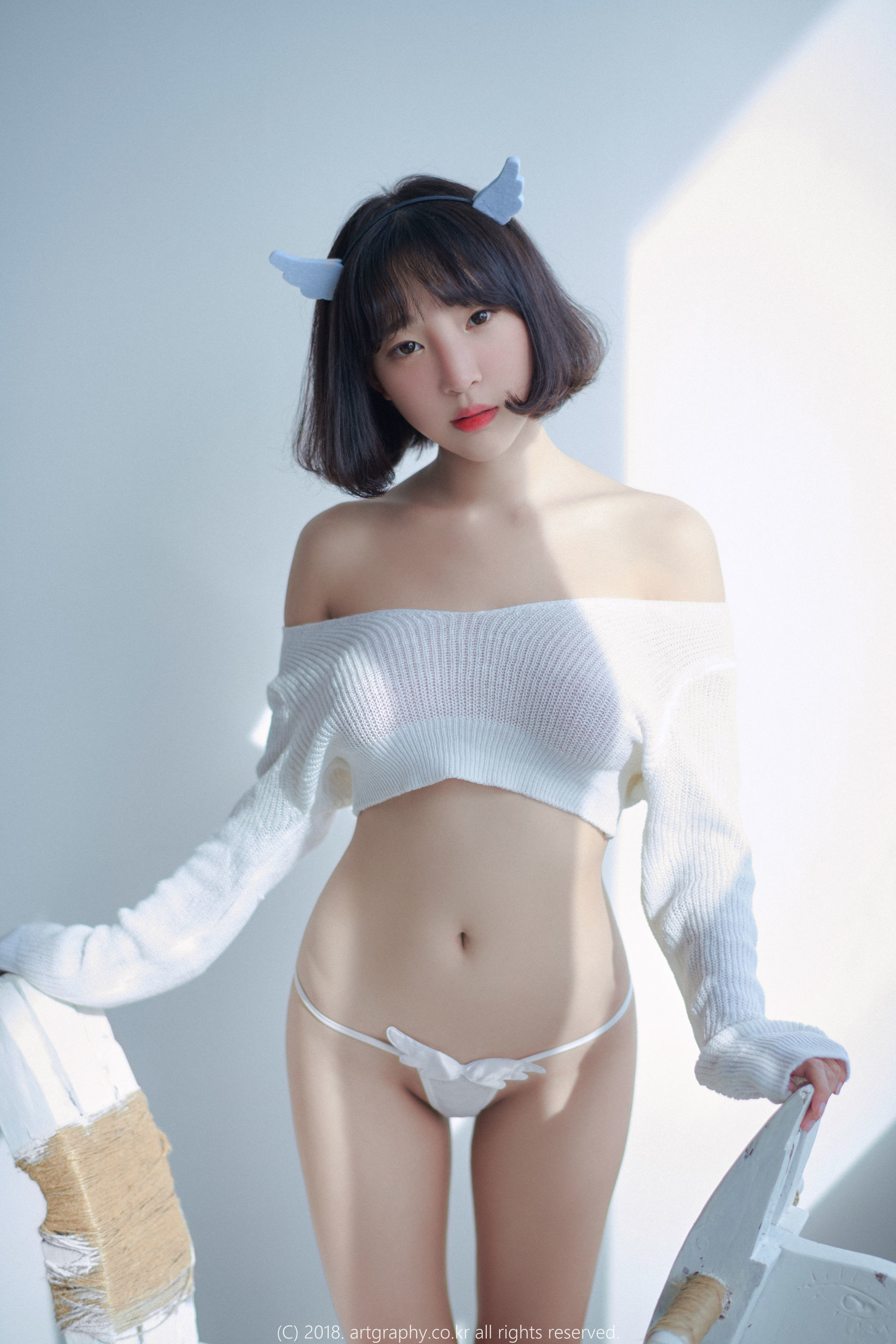 VOL.039 巨乳少女姜仁卿 - 白猫少女+奶牛尤物-图0