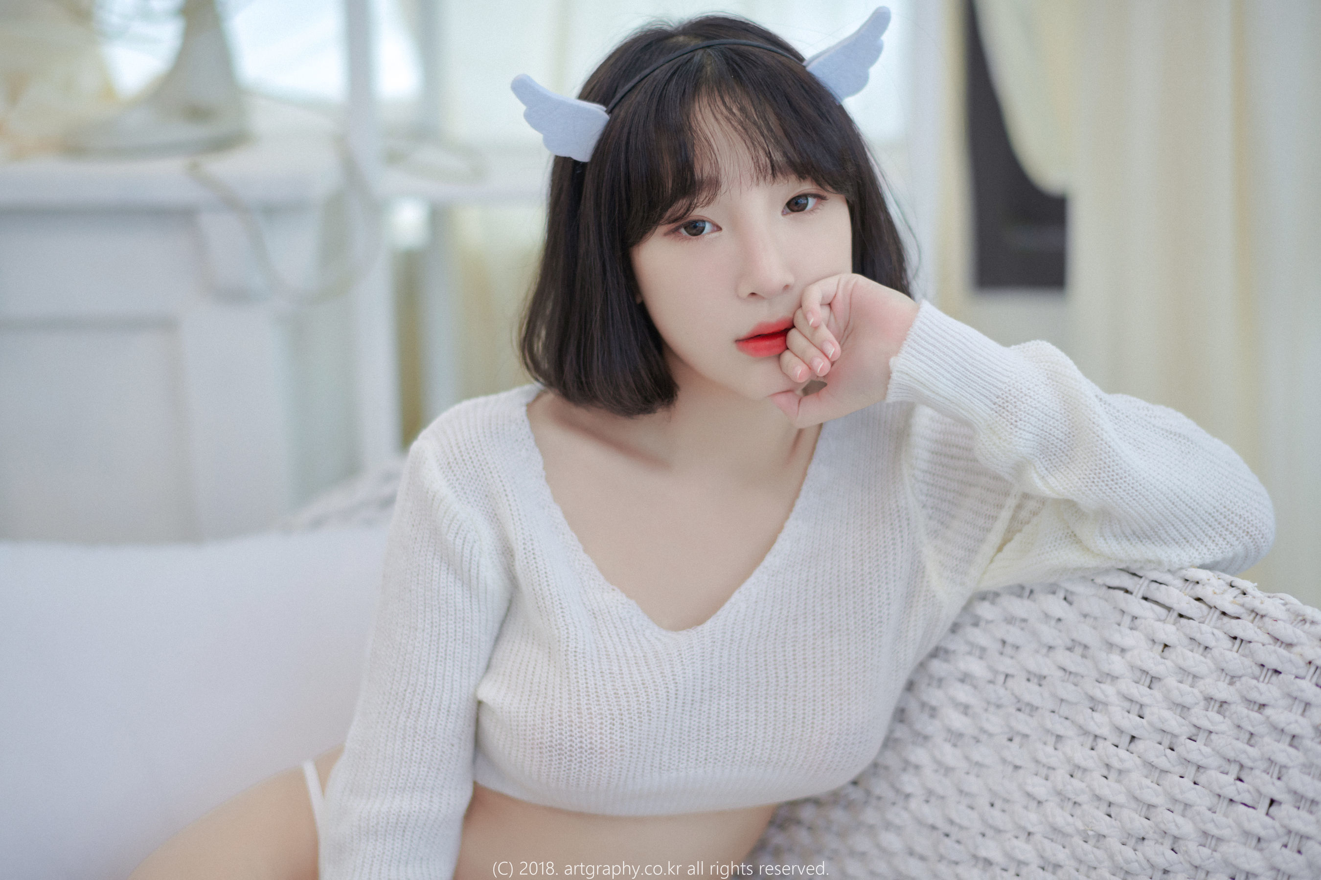 VOL.039 巨乳少女姜仁卿 - 白猫少女+奶牛尤物-图15