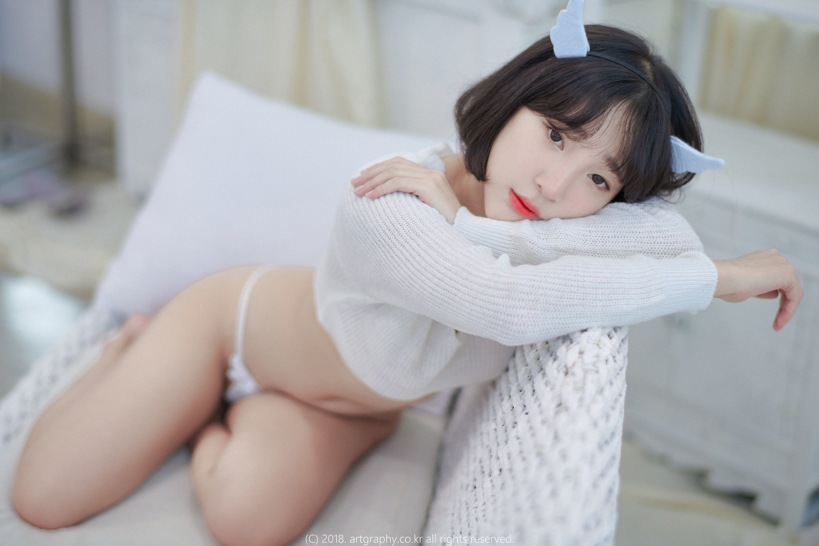 VOL.039 巨乳少女姜仁卿 - 白猫少女+奶牛尤物-图16
