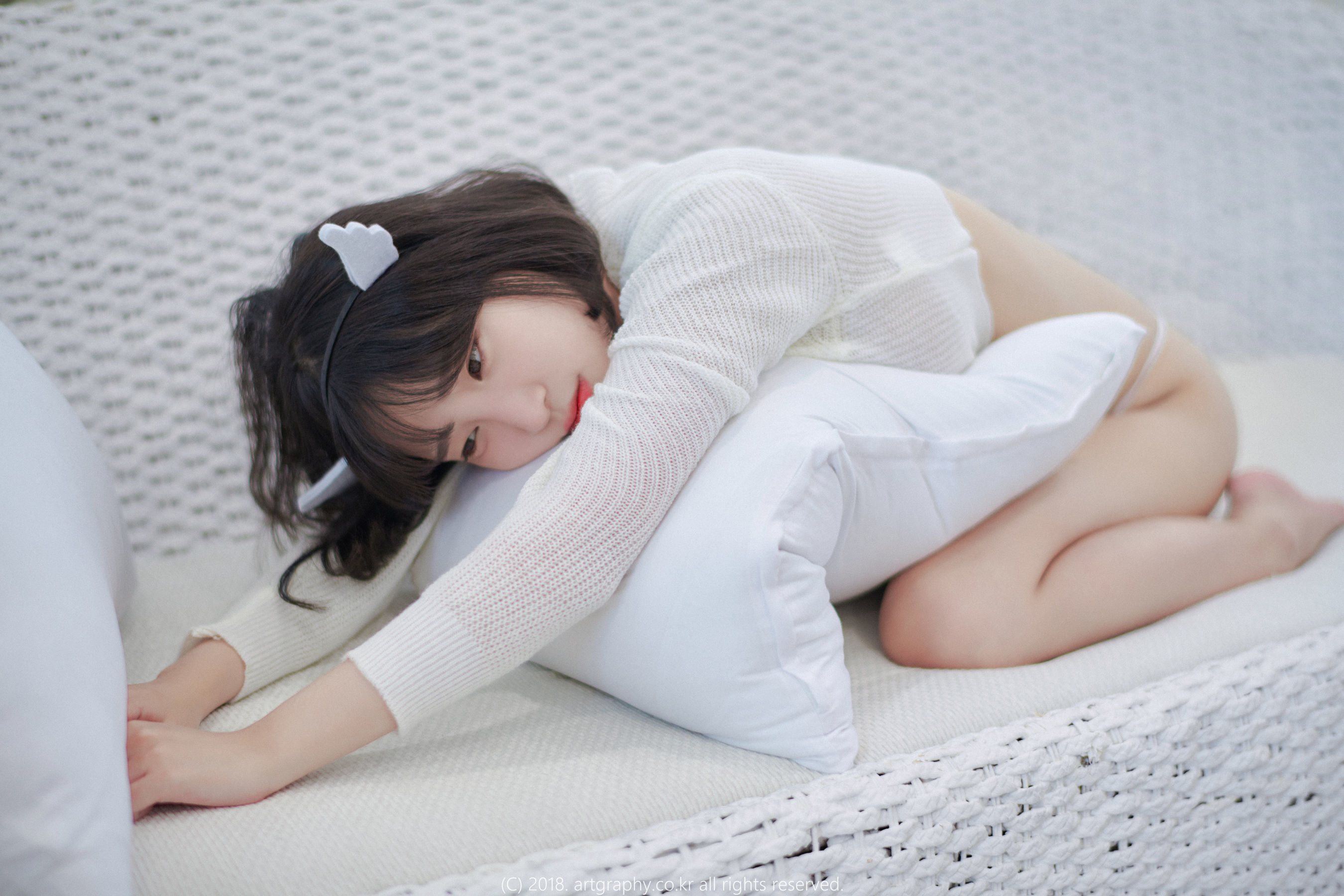 VOL.039 巨乳少女姜仁卿 - 白猫少女+奶牛尤物-图18