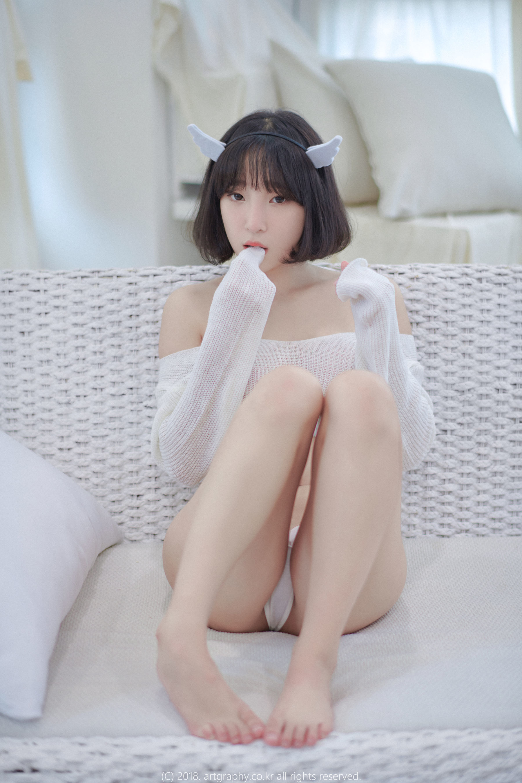 VOL.039 巨乳少女姜仁卿 - 白猫少女+奶牛尤物-图19