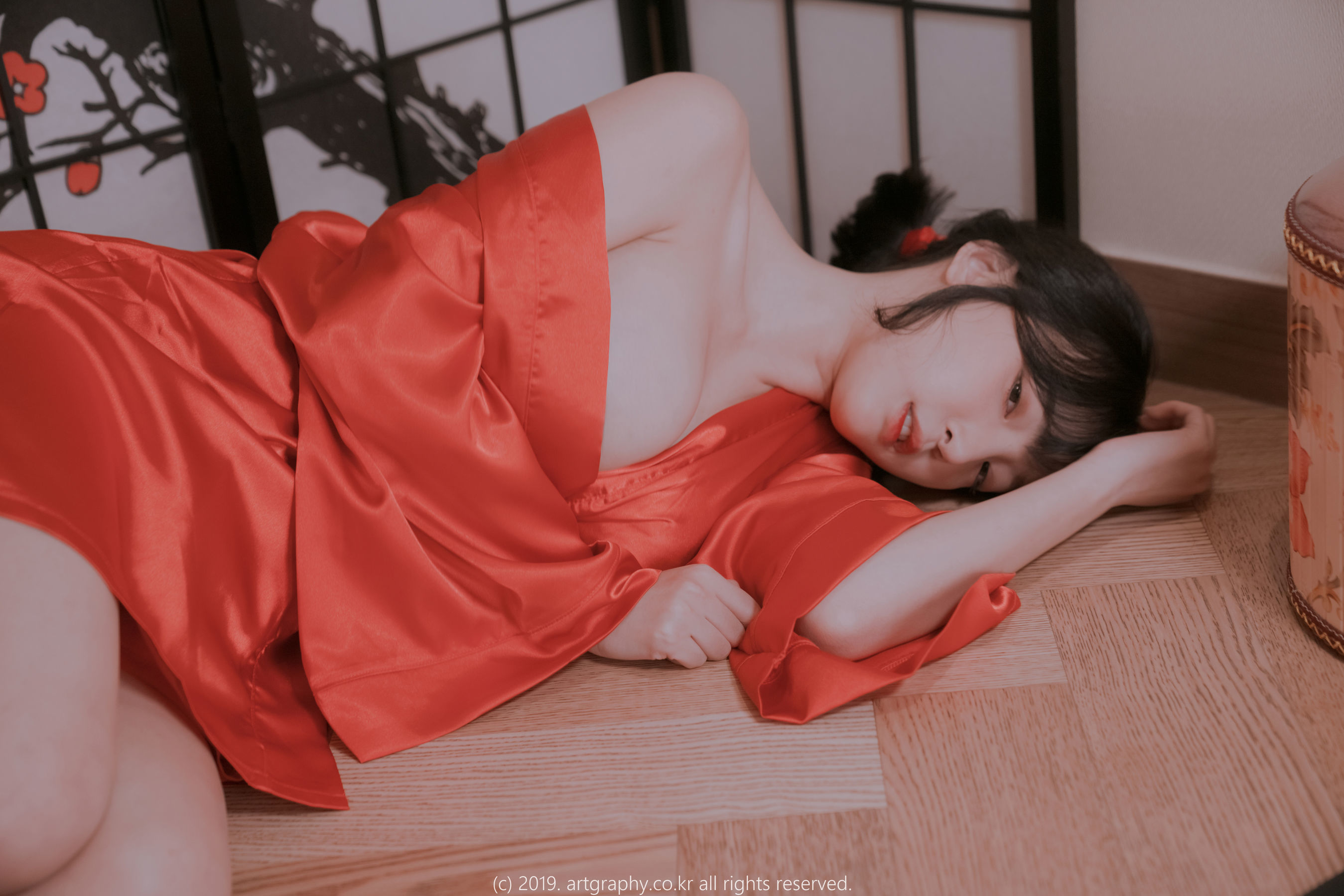 VOL.069 巨乳少女姜仁卿 - 透视睡衣+古典红色睡袍-图24
