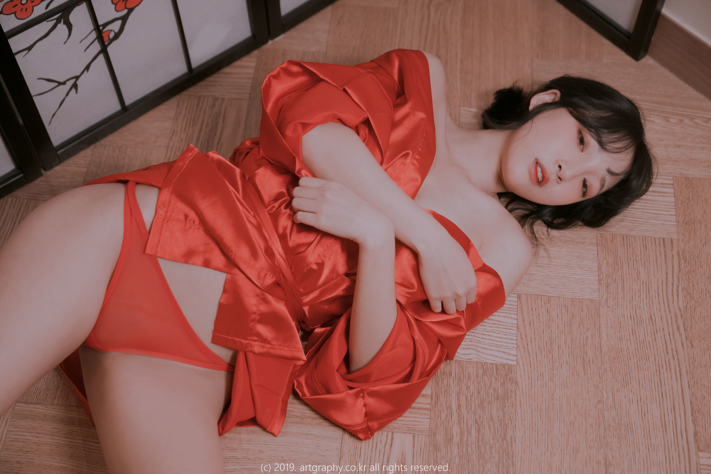 VOL.069 巨乳少女姜仁卿 - 透视睡衣+古典红色睡袍-图25