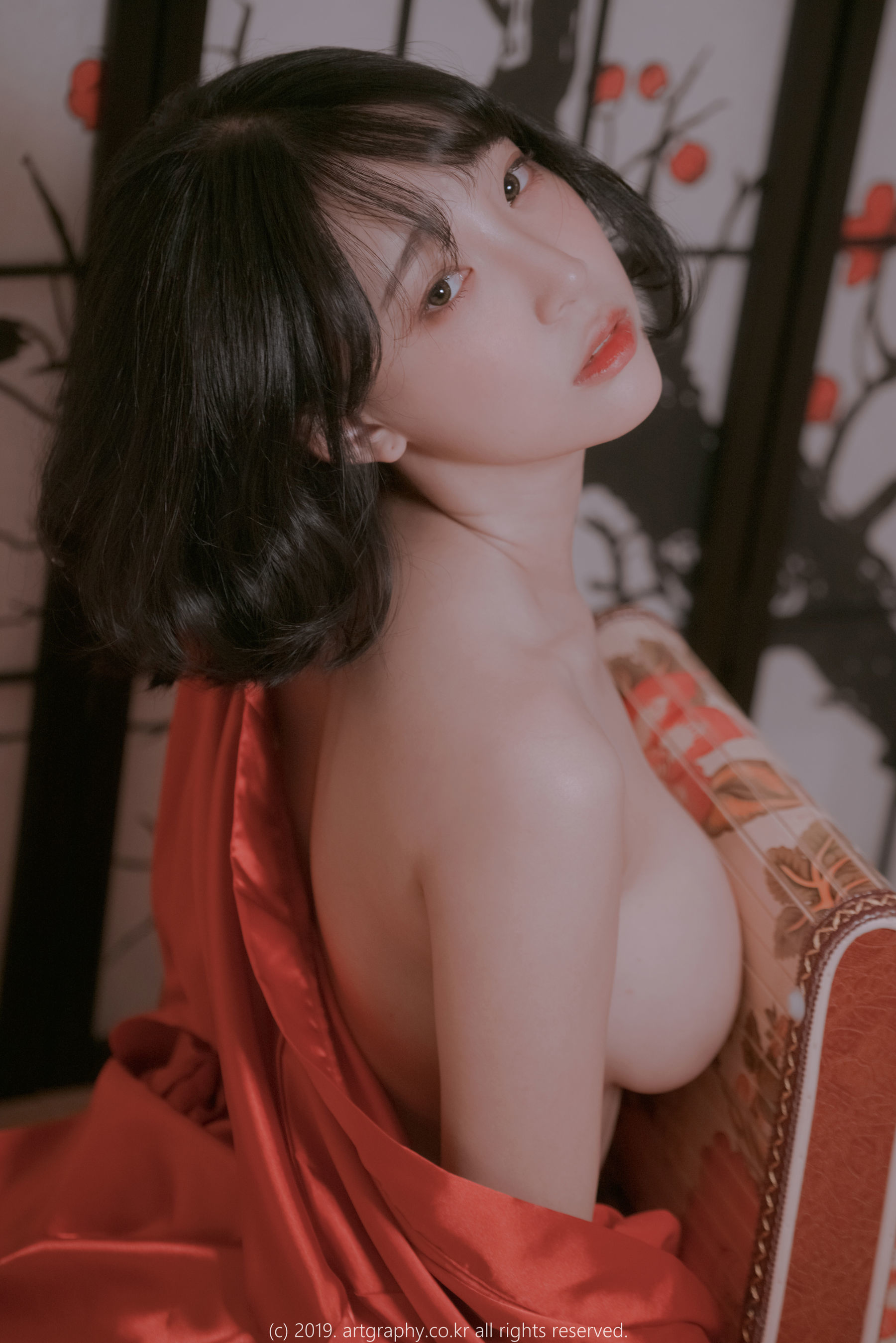 VOL.069 巨乳少女姜仁卿 - 透视睡衣+古典红色睡袍-图30