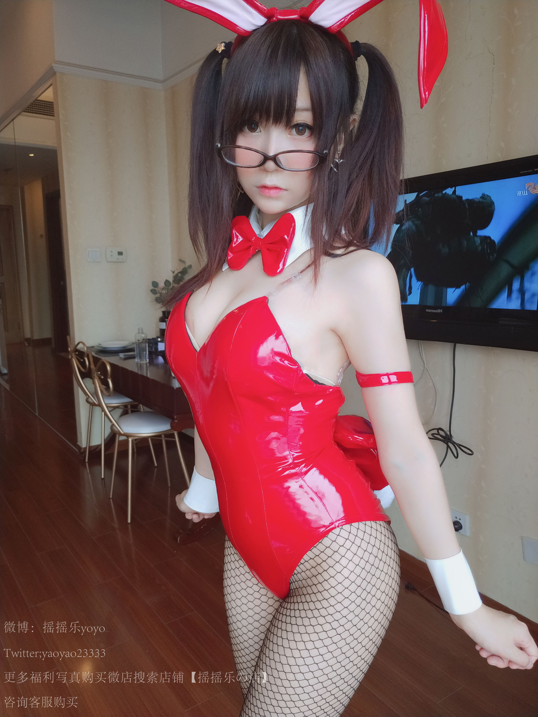 摇摇乐yoyo - 兔女郎黑网袜-图1