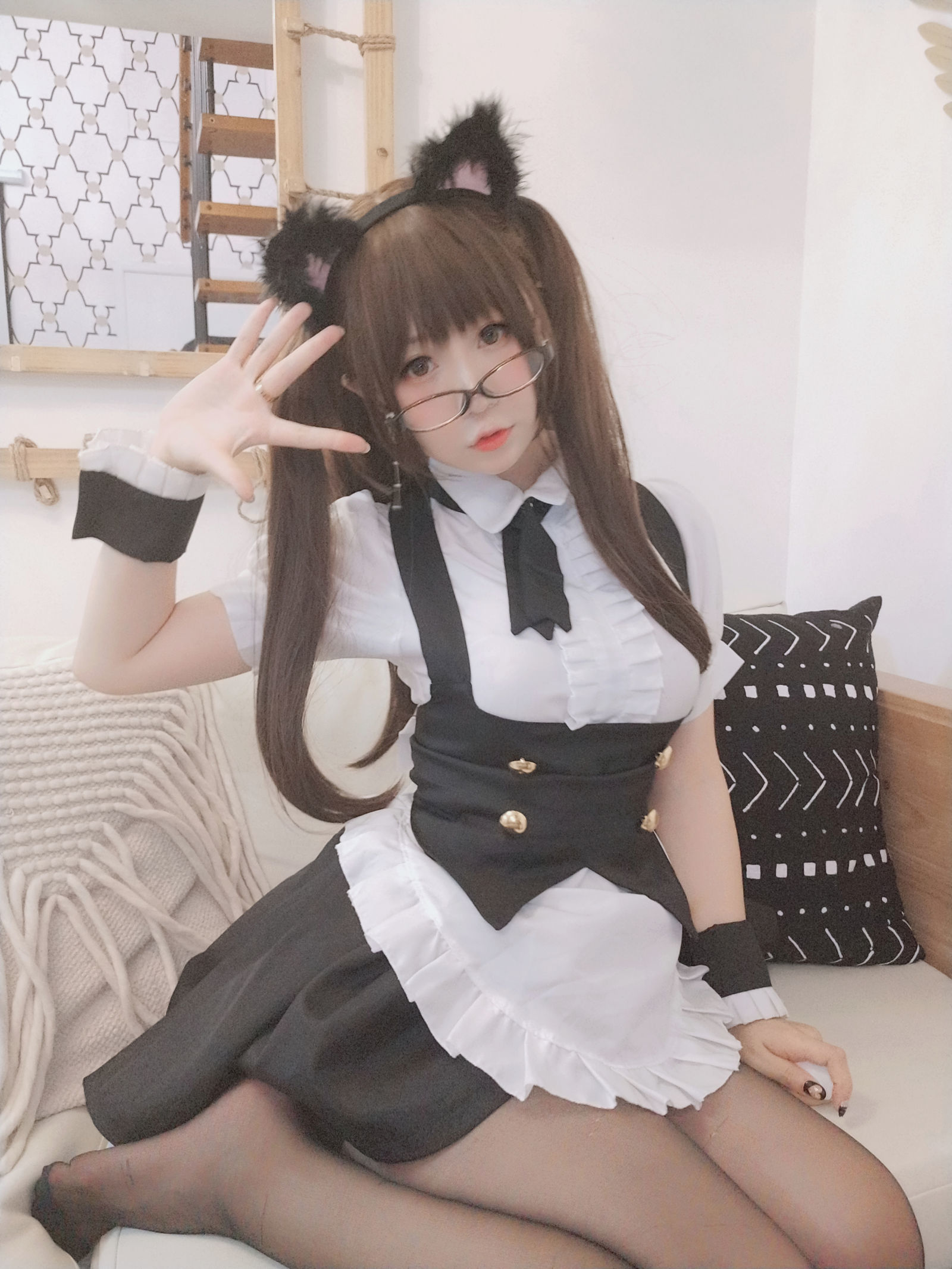 摇摇乐yoyo - 黑丝女仆-图38