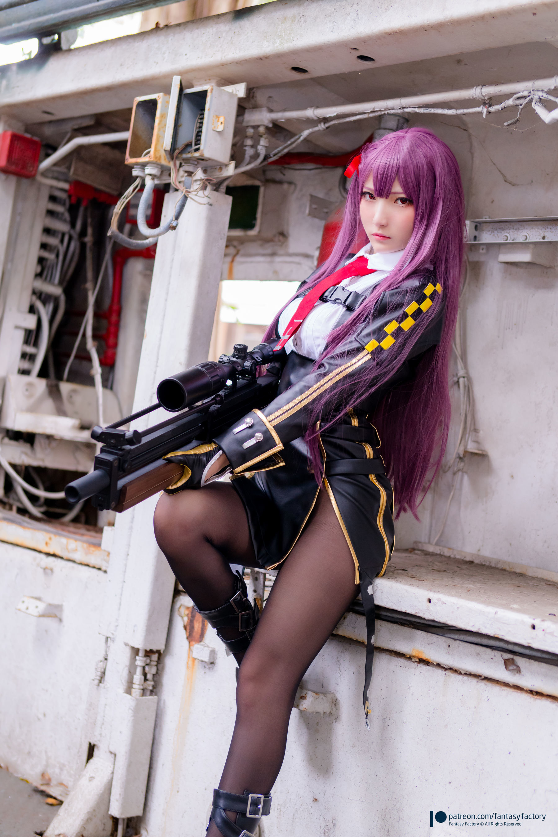 小丁Cosplay - 黑丝 黑胶 女杀手-图13