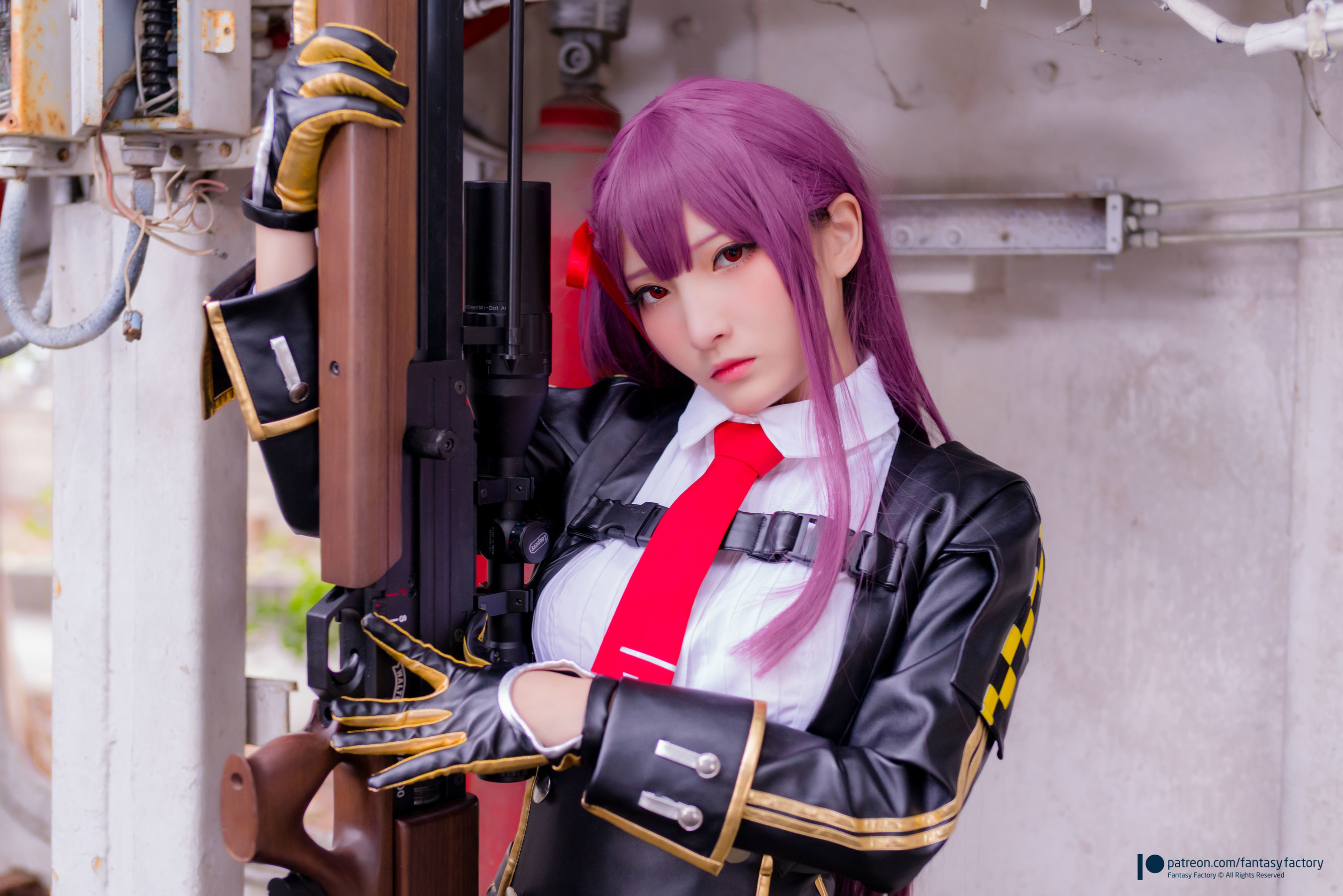 小丁Cosplay - 黑丝 黑胶 女杀手-图15