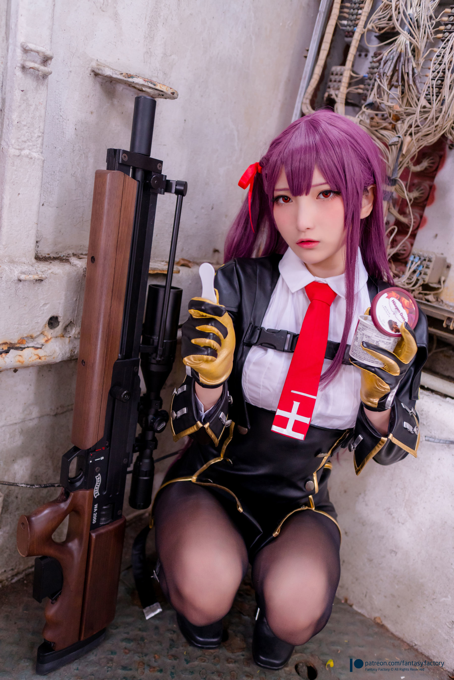 小丁Cosplay - 黑丝 黑胶 女杀手-图18