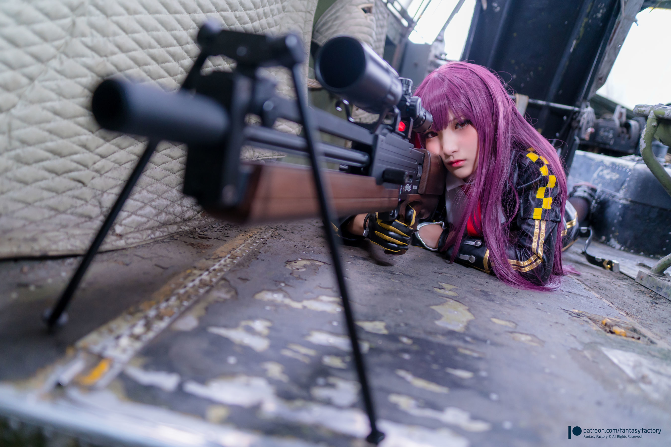 小丁Cosplay - 黑丝 黑胶 女杀手-图25
