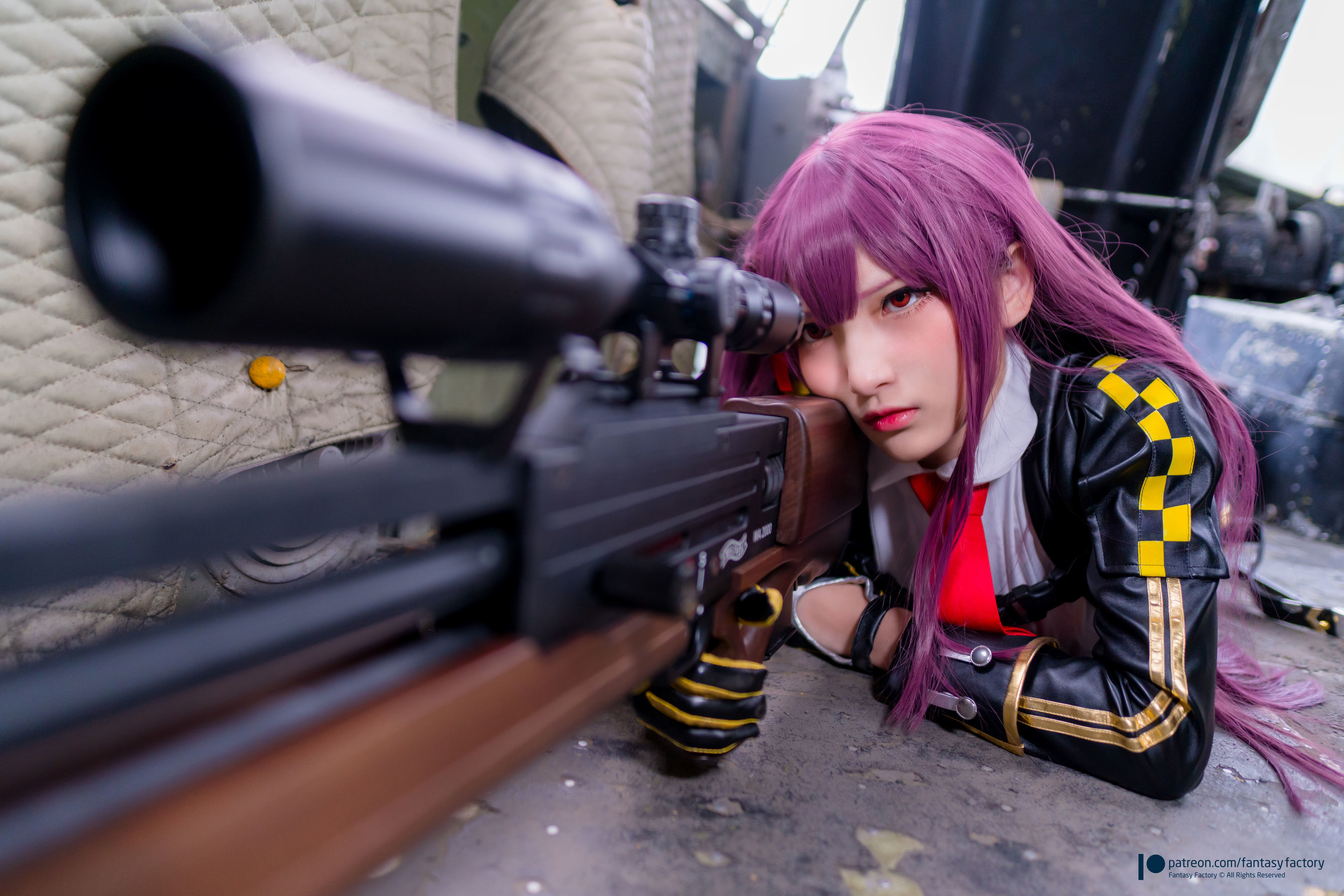 小丁Cosplay - 黑丝 黑胶 女杀手-图26