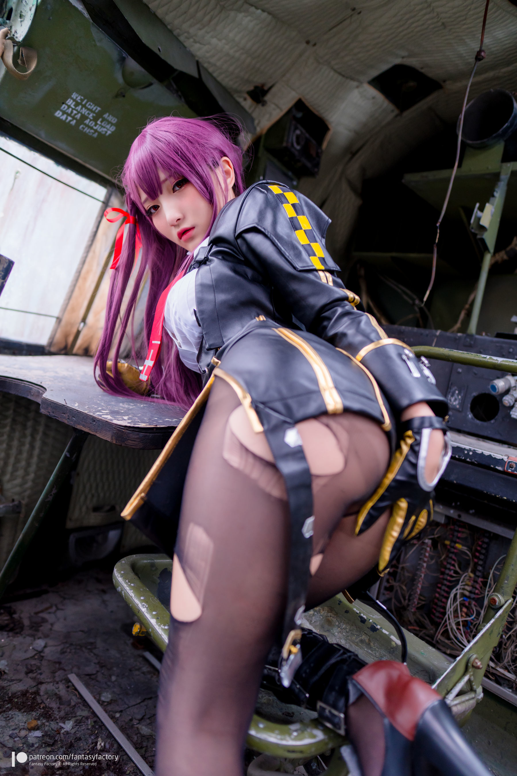 小丁Cosplay - 黑丝 黑胶 女杀手-图27