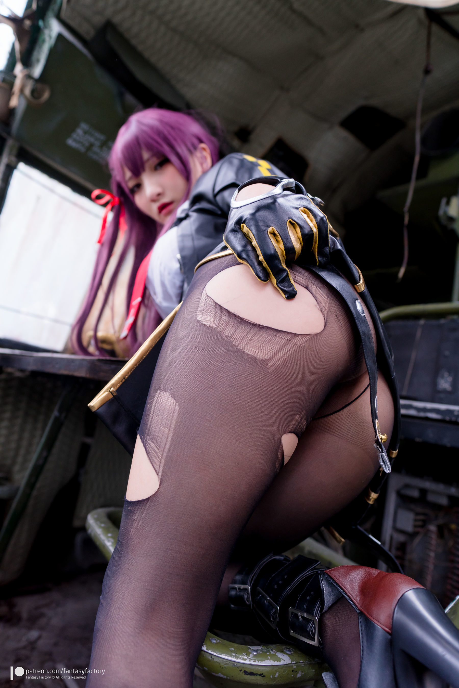 小丁Cosplay - 黑丝 黑胶 女杀手-图29