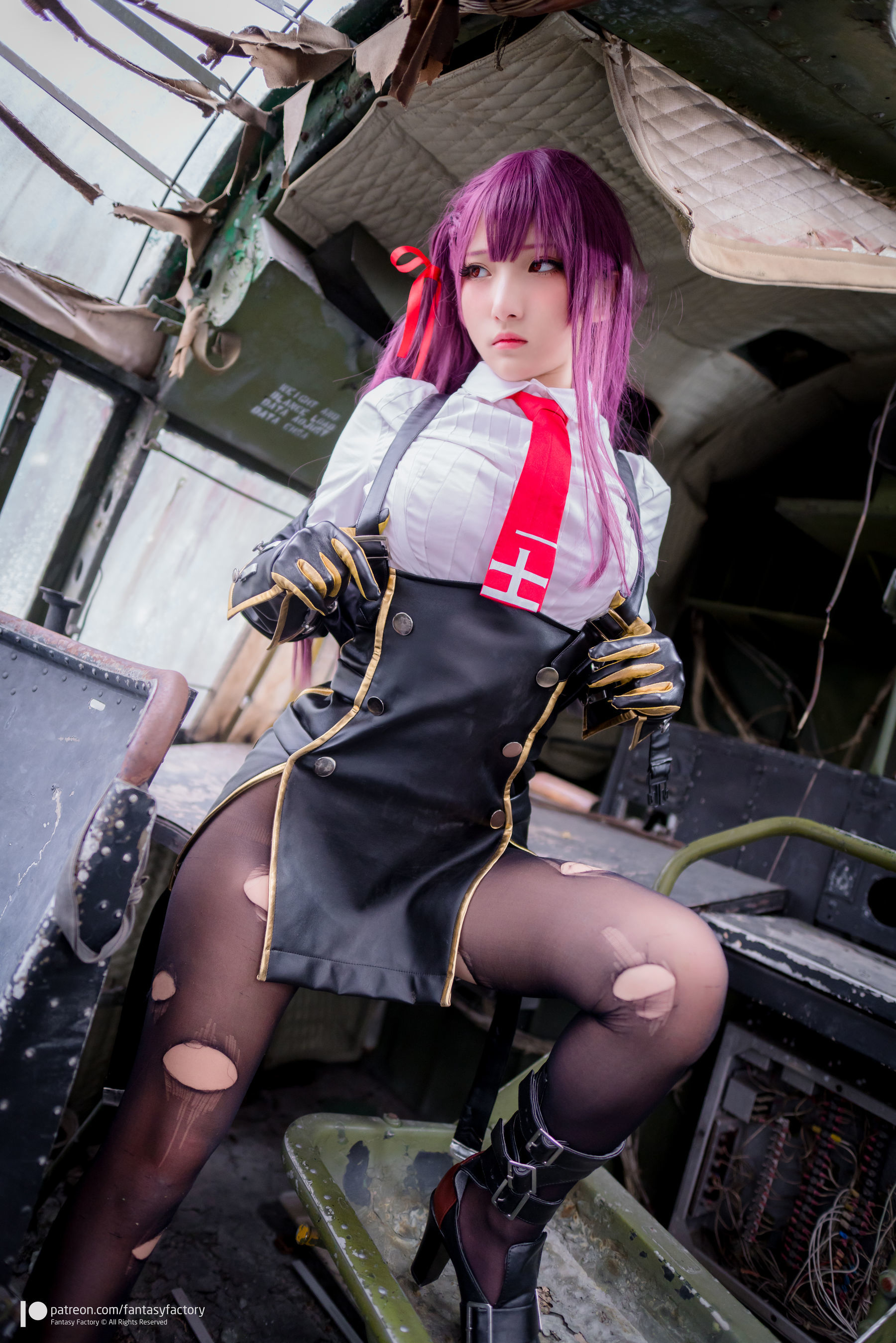 小丁Cosplay - 黑丝 黑胶 女杀手-图31
