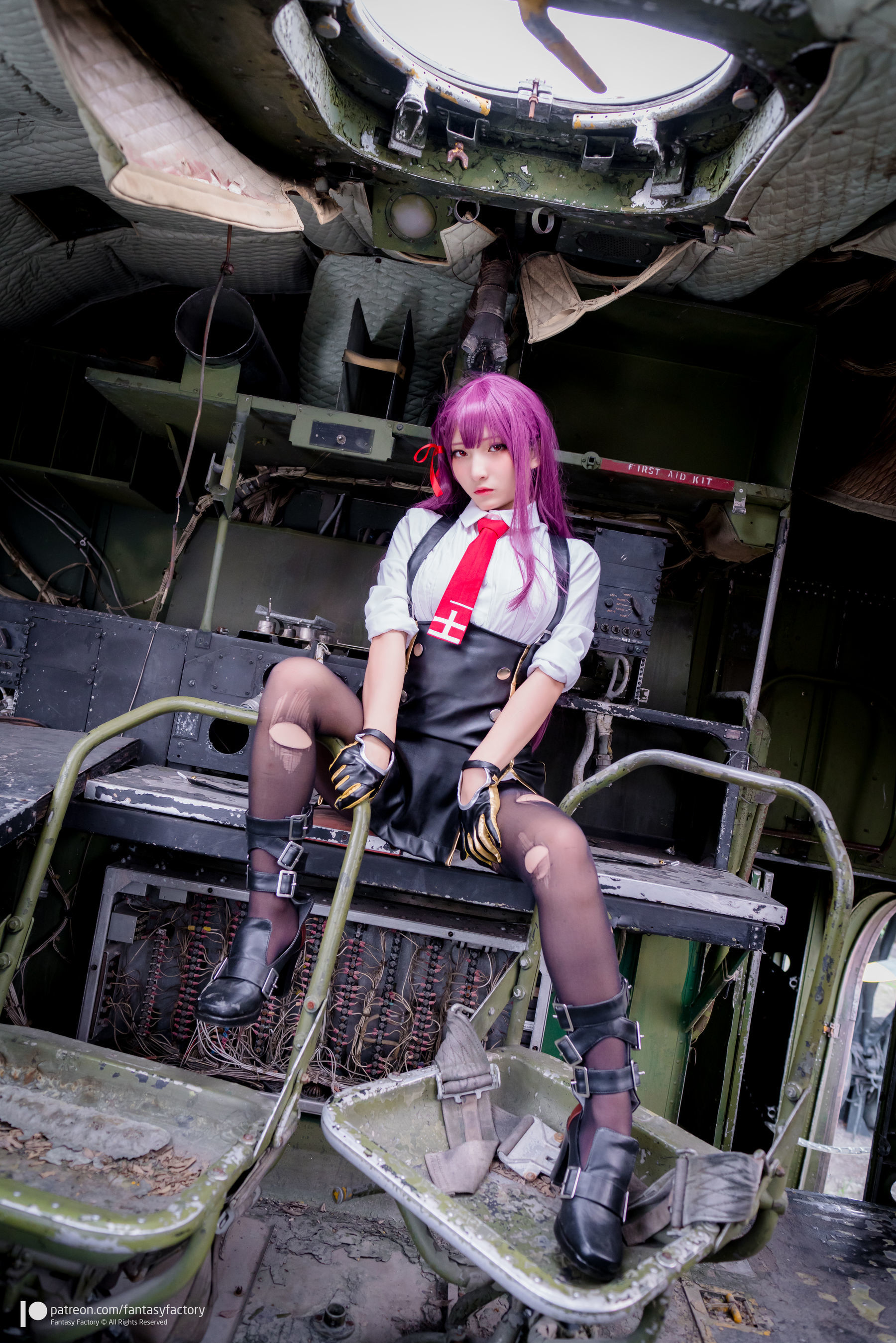 小丁Cosplay - 黑丝 黑胶 女杀手-图35