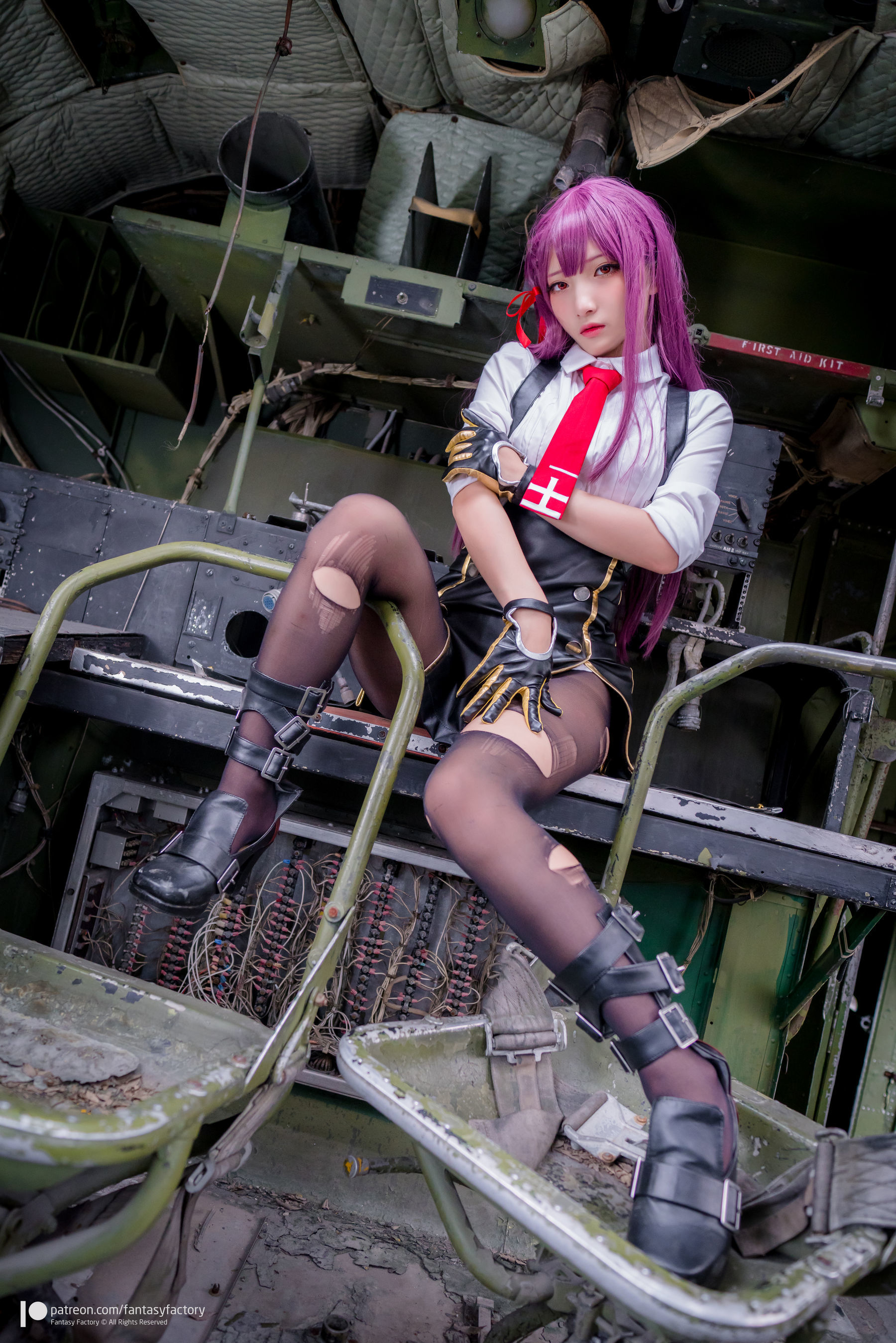 小丁Cosplay - 黑丝 黑胶 女杀手-图36