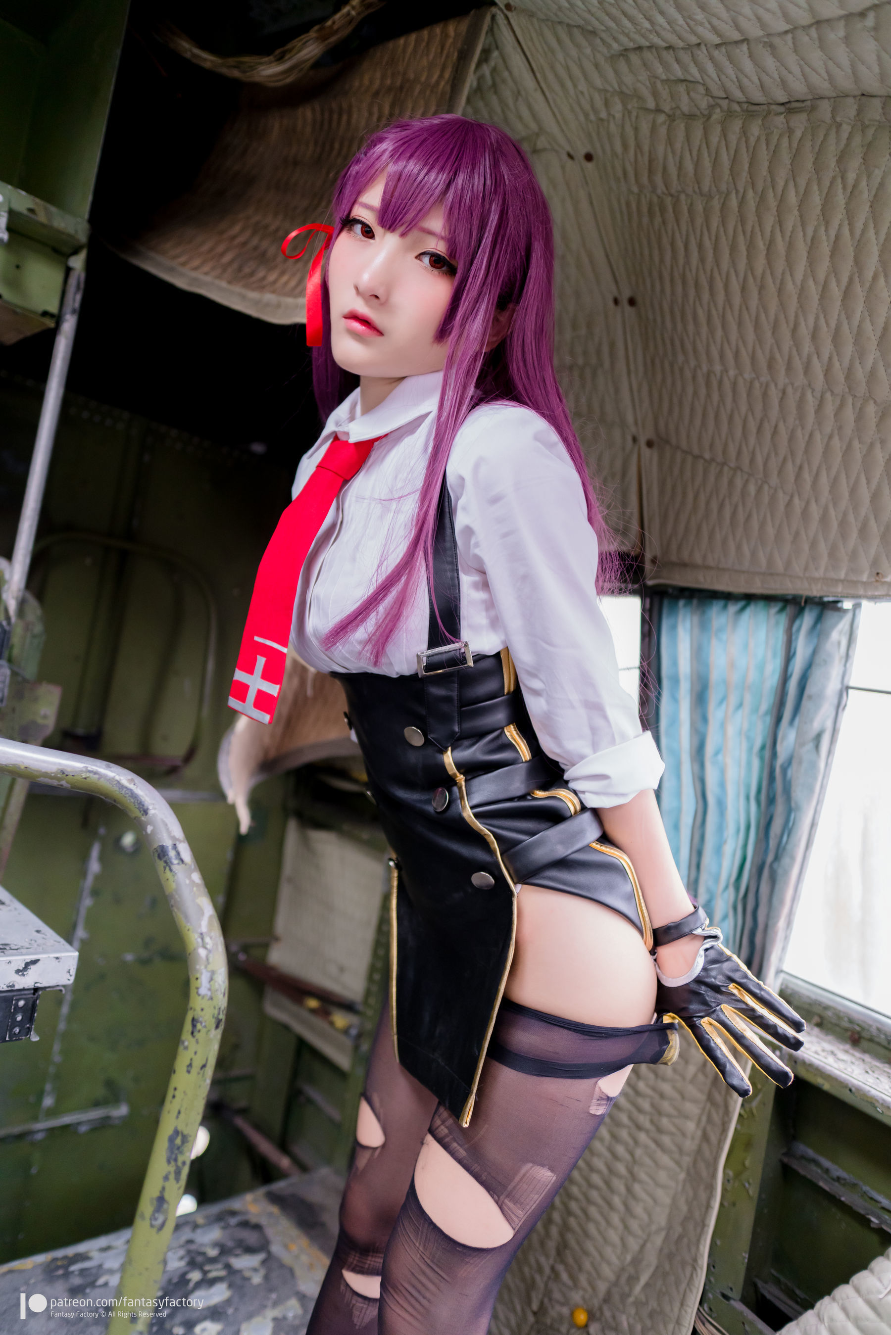 小丁Cosplay - 黑丝 黑胶 女杀手-图40