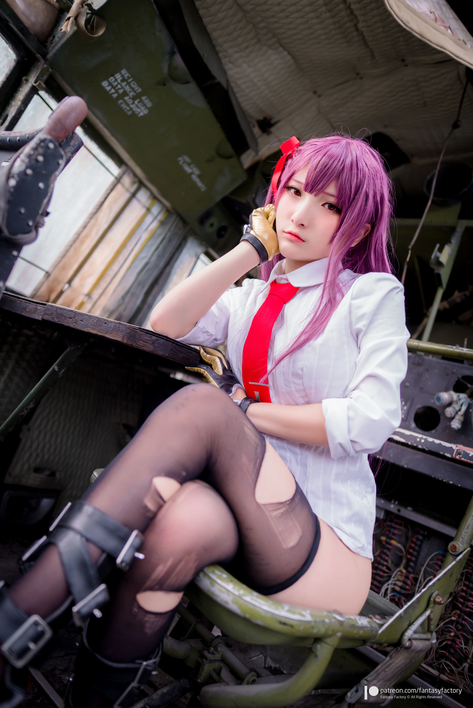小丁Cosplay - 黑丝 黑胶 女杀手-图43