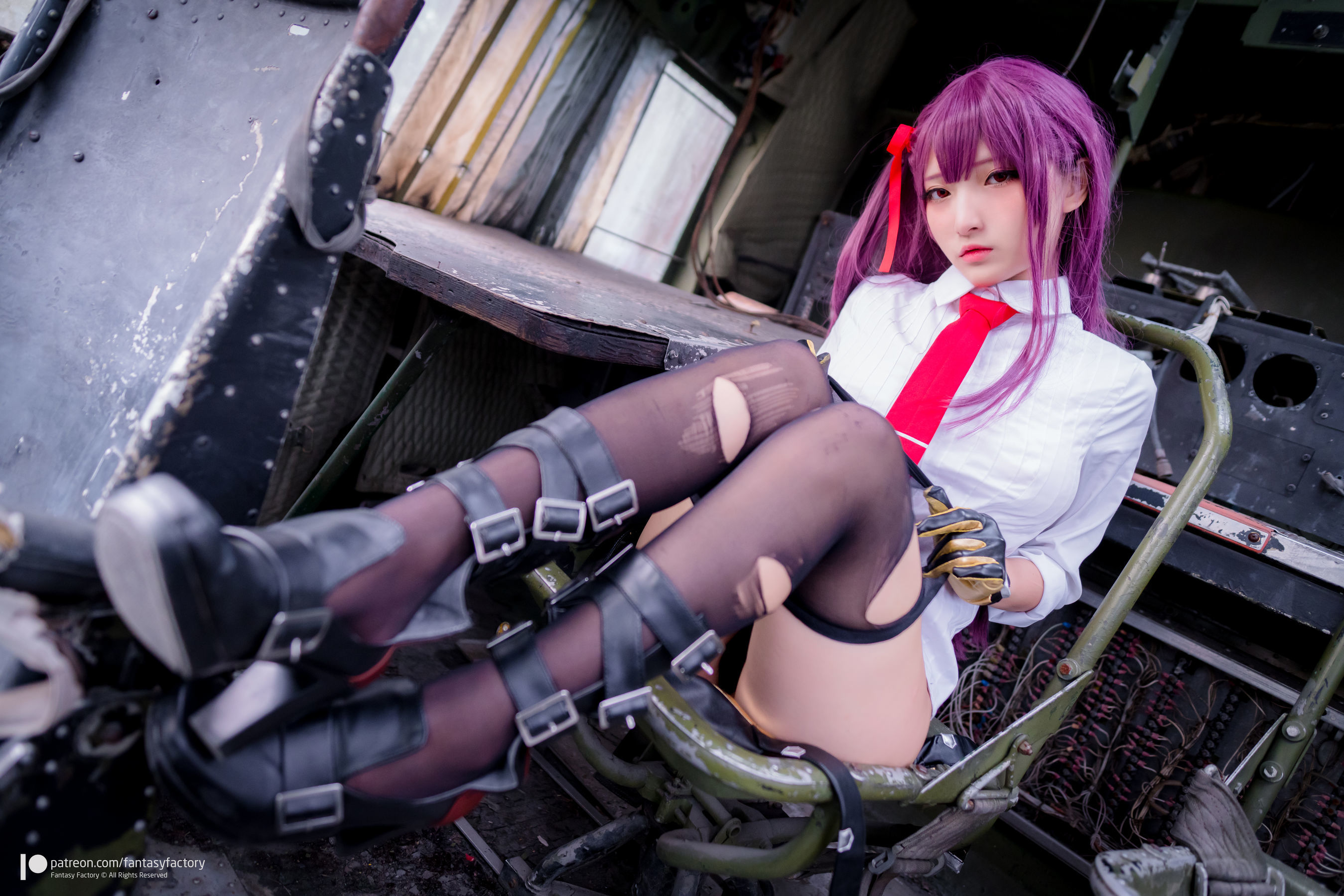 小丁Cosplay - 黑丝 黑胶 女杀手-图44