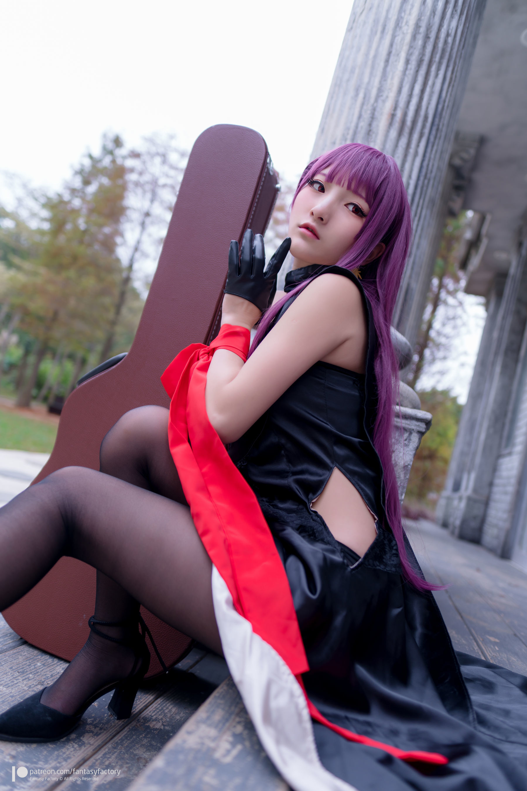 小丁Cosplay - 黑丝 黑胶 女杀手-图50