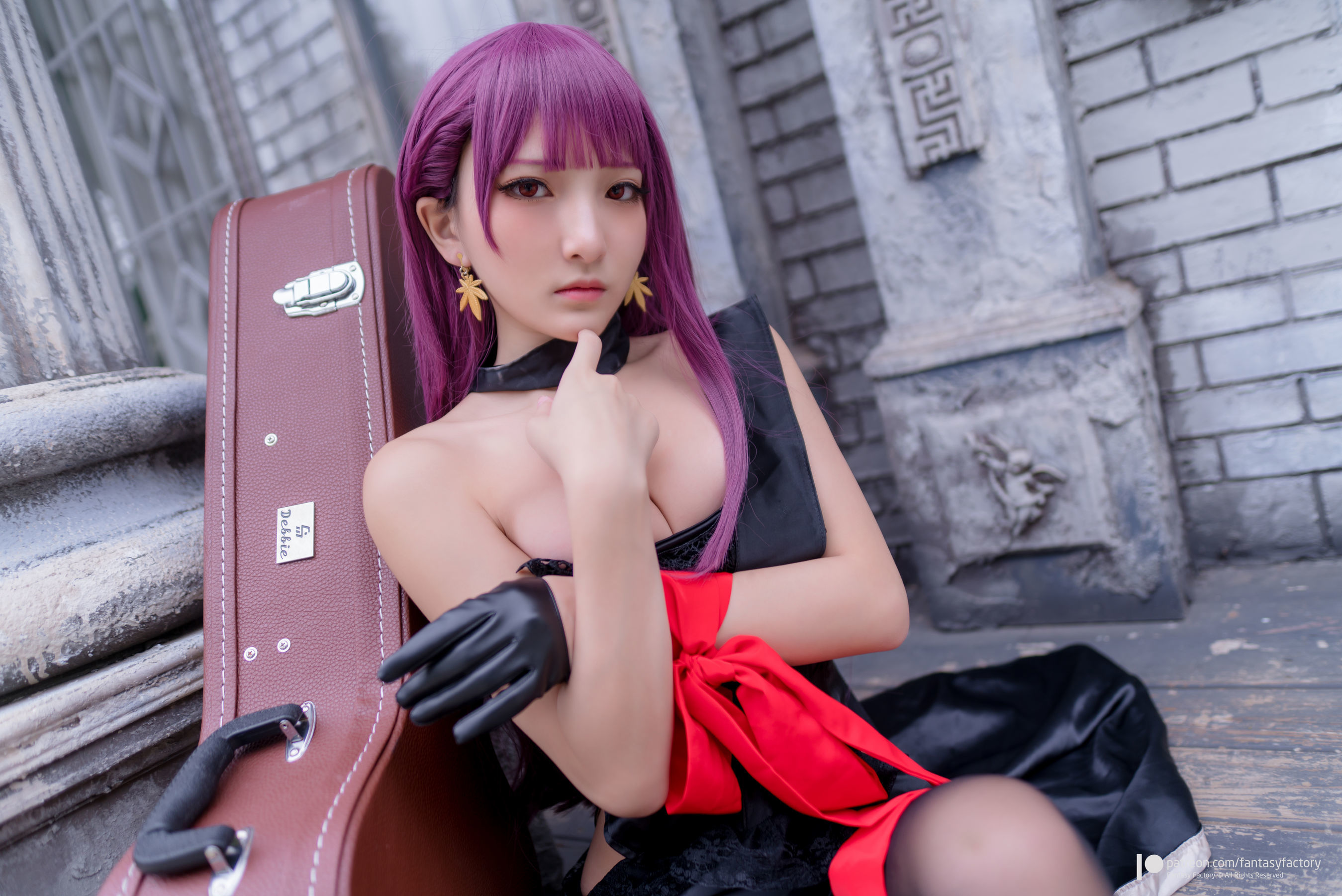 小丁Cosplay - 黑丝 黑胶 女杀手-图51