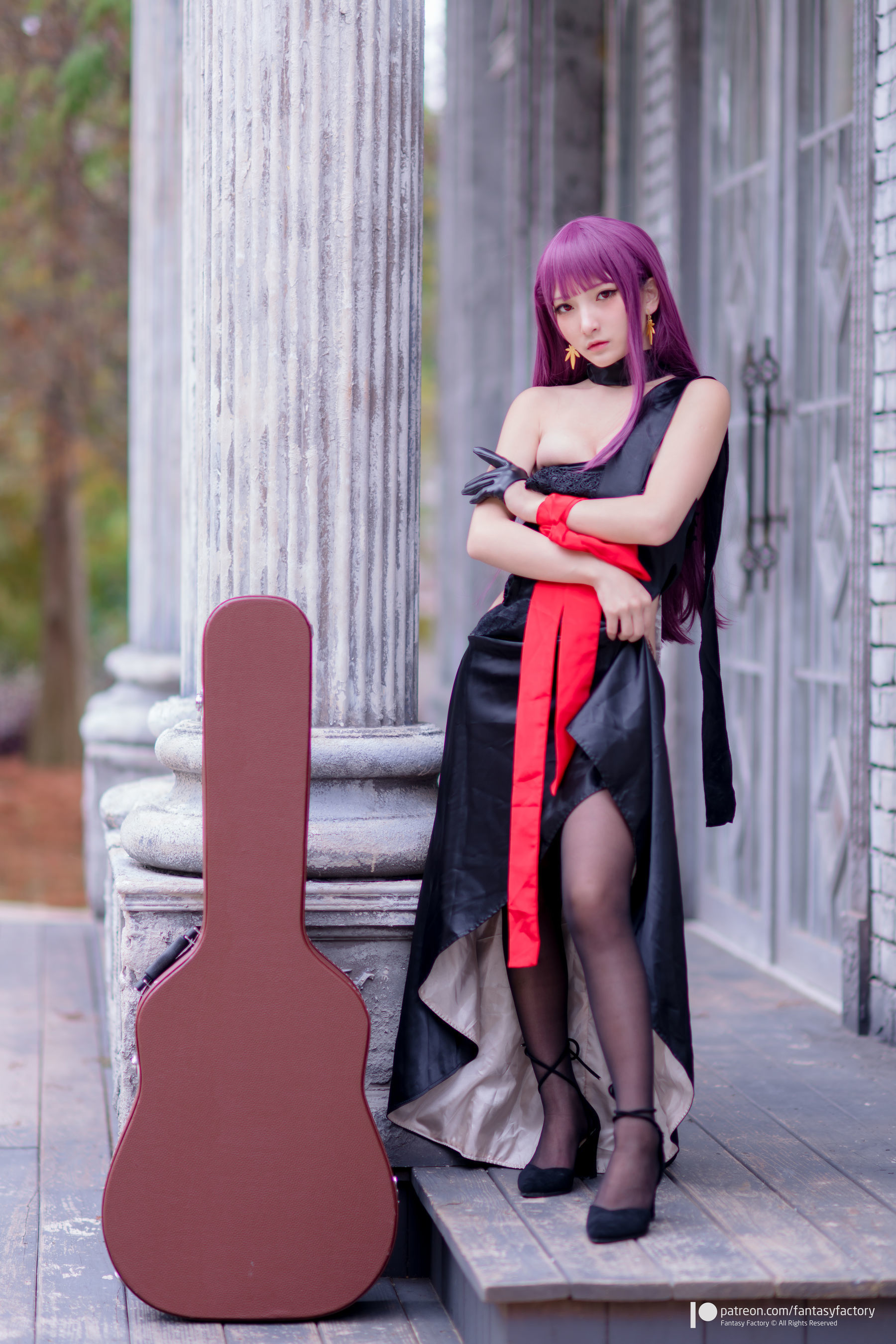 小丁Cosplay - 黑丝 黑胶 女杀手-图52