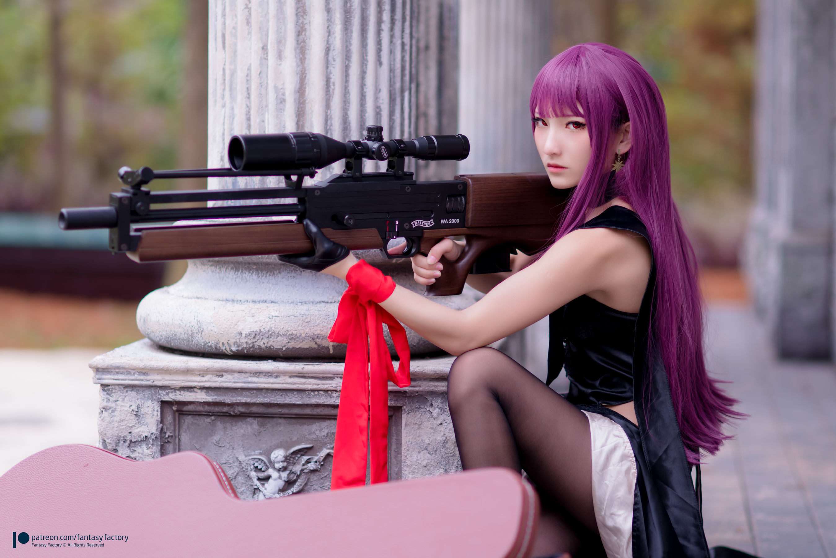 小丁Cosplay - 黑丝 黑胶 女杀手-图55