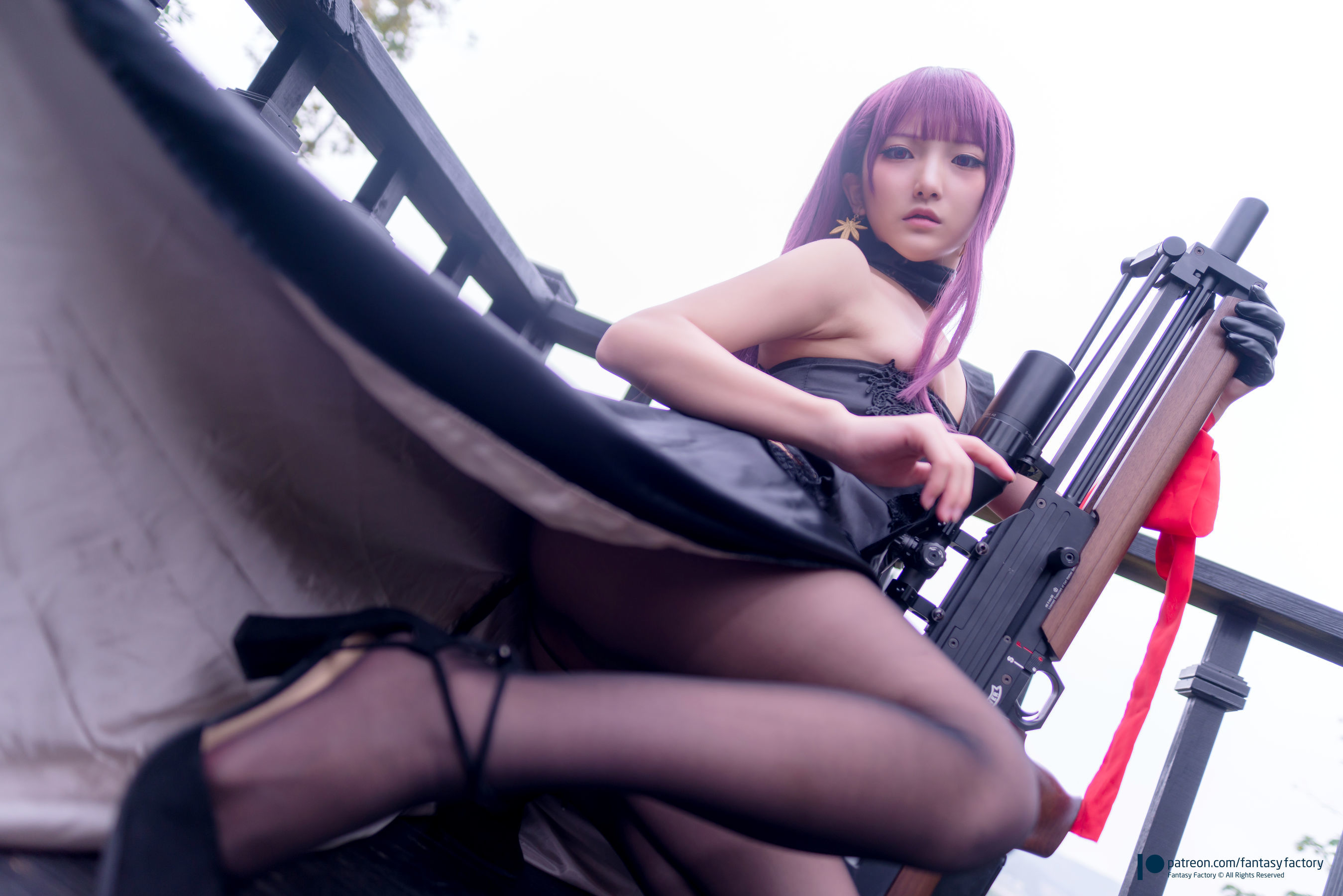 小丁Cosplay - 黑丝 黑胶 女杀手-图63