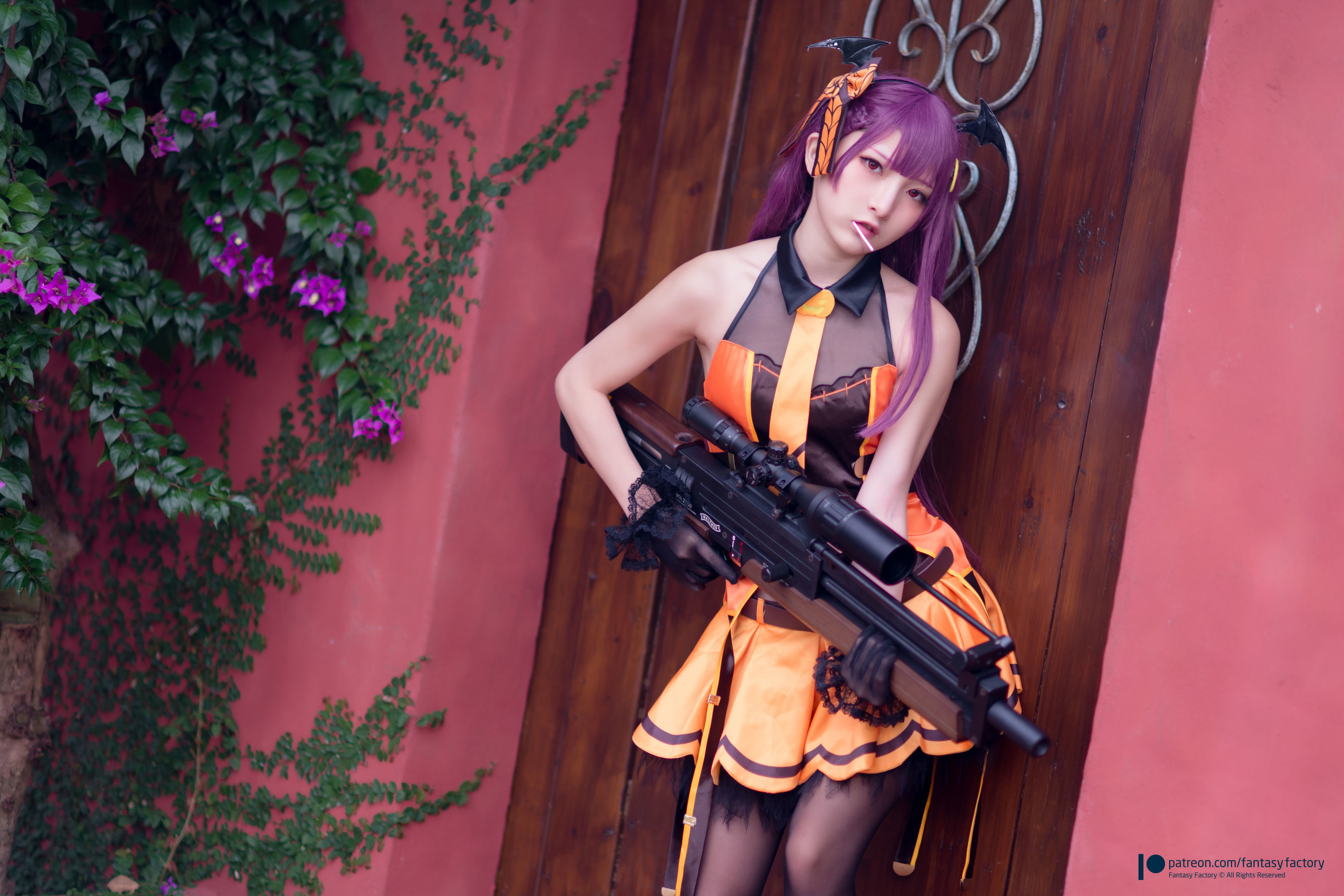 小丁Cosplay - 黑丝 黑胶 女杀手-图76