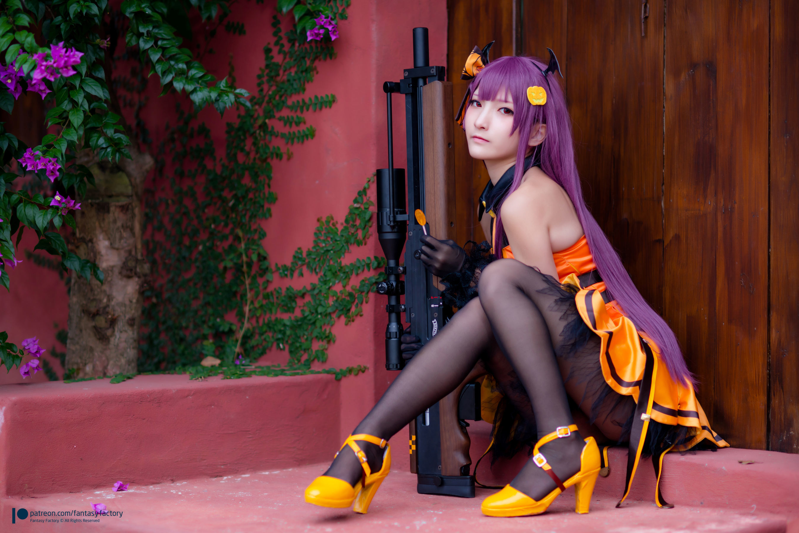 小丁Cosplay - 黑丝 黑胶 女杀手-图77