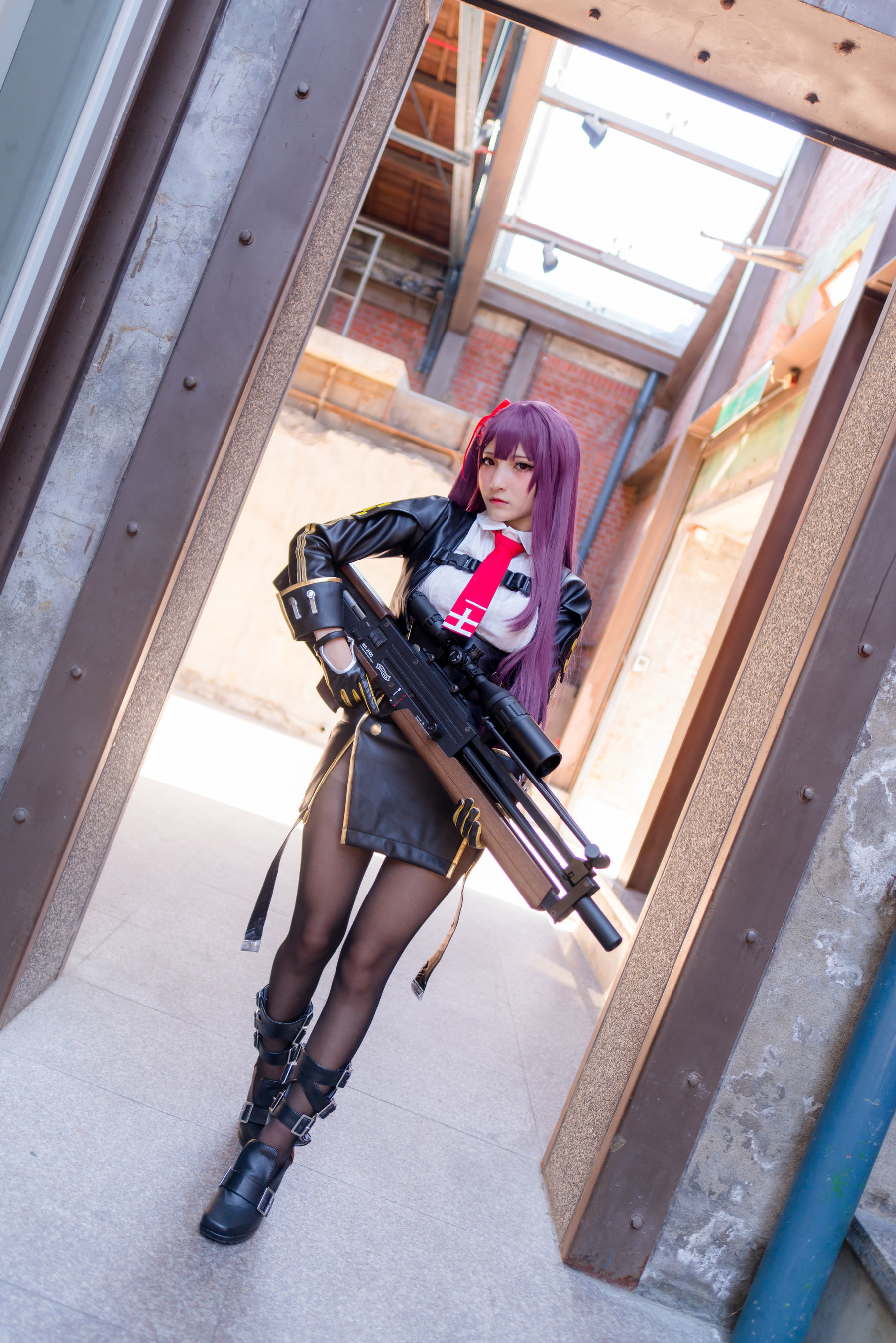 小丁Cosplay - 黑丝 黑胶 女杀手-图94