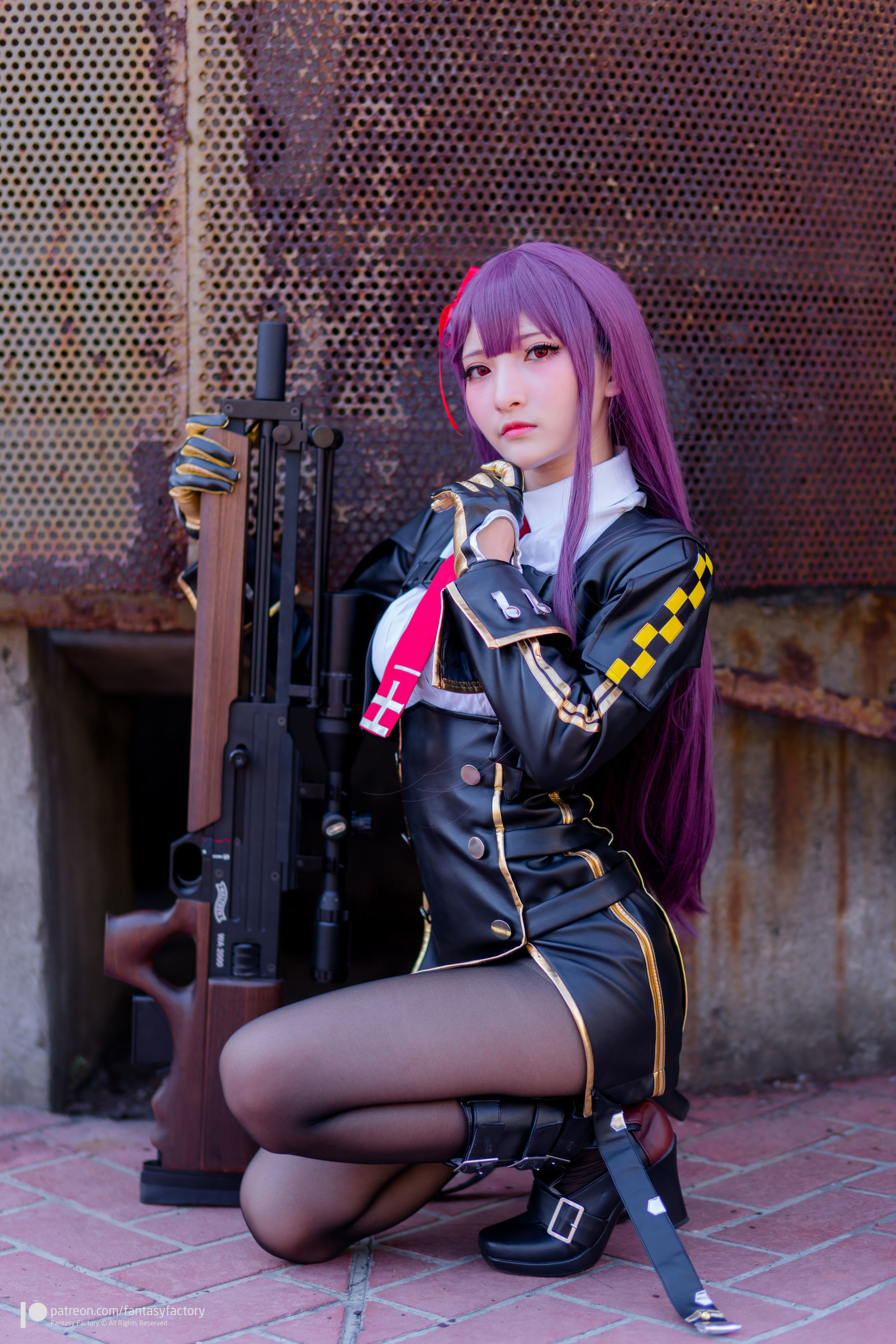 小丁Cosplay - 黑丝 黑胶 女杀手-图97