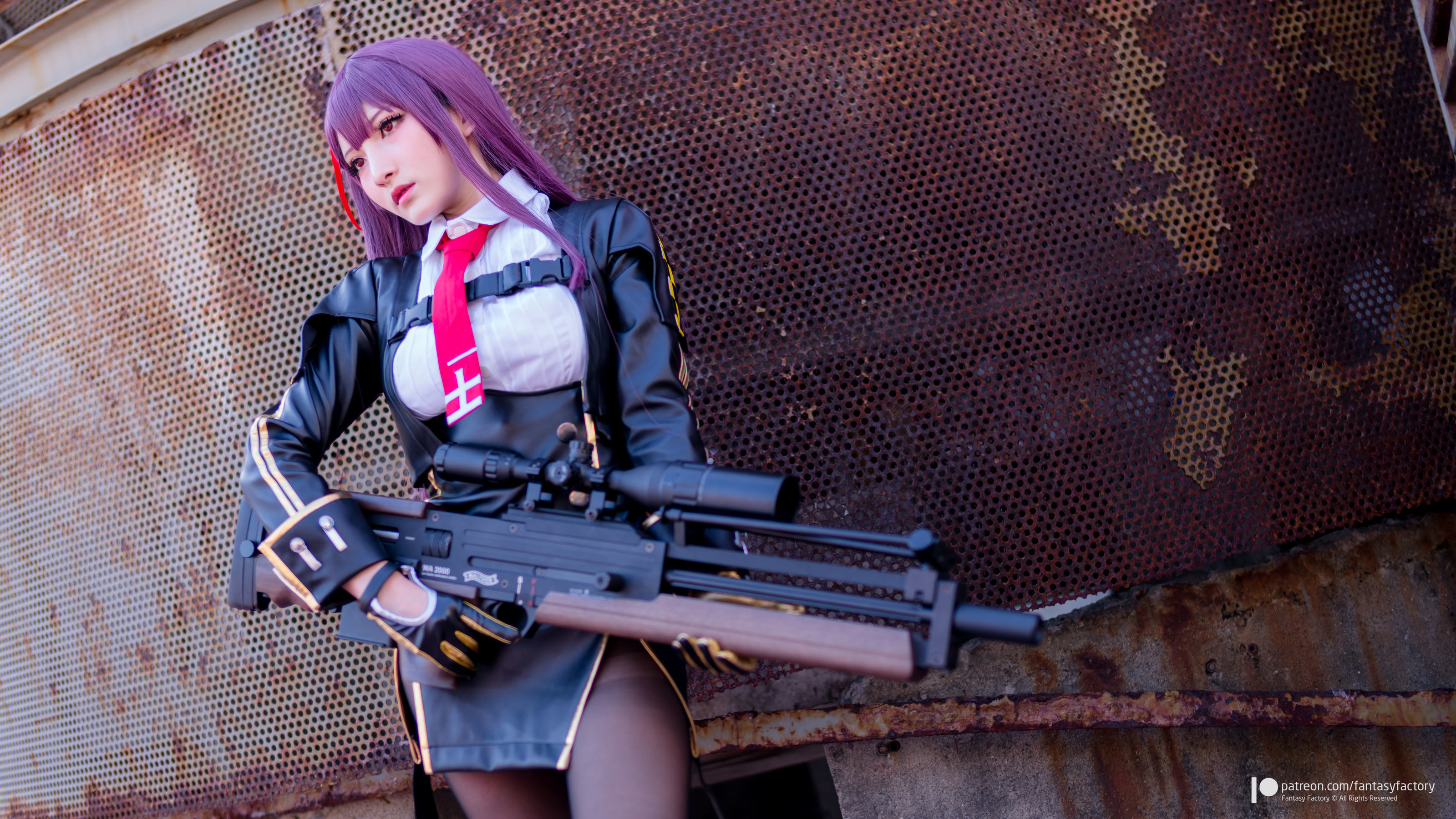 小丁Cosplay - 黑丝 黑胶 女杀手-图98