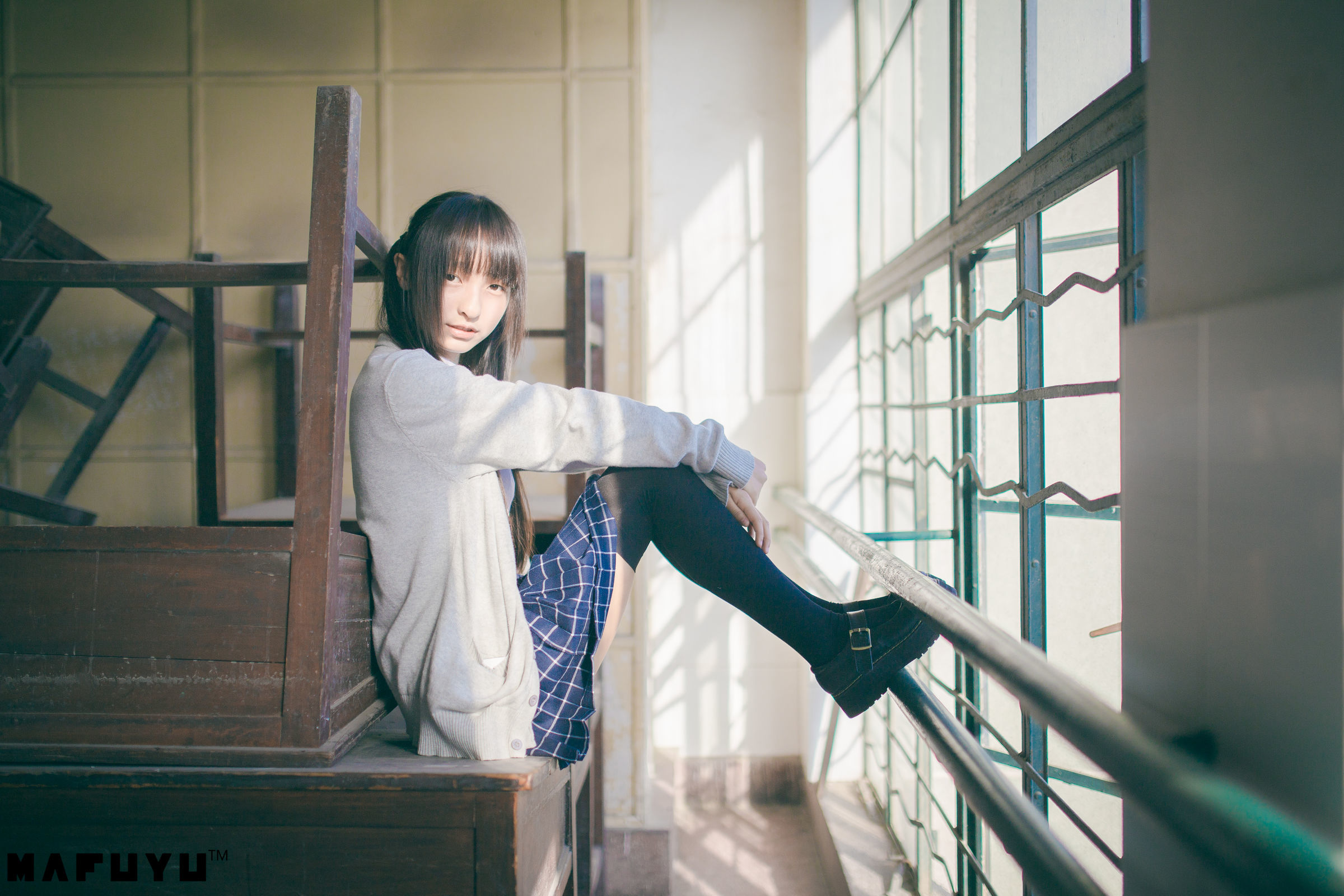 神楽板真冬 阳光校服系列套图-图17
