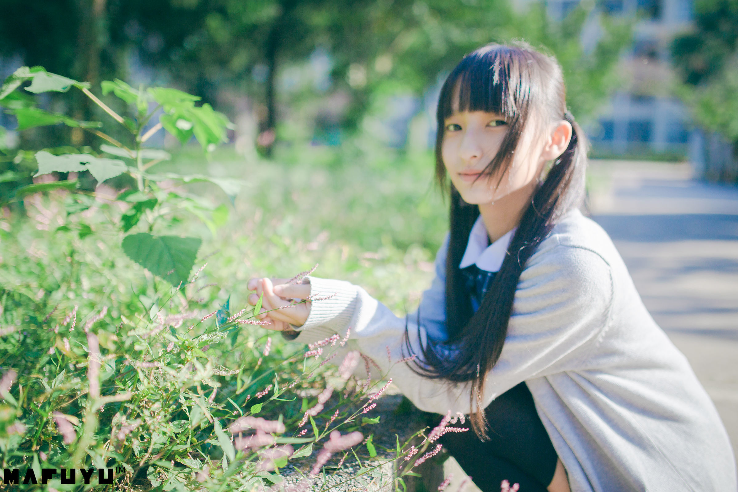 神楽板真冬 阳光校服系列套图-图3