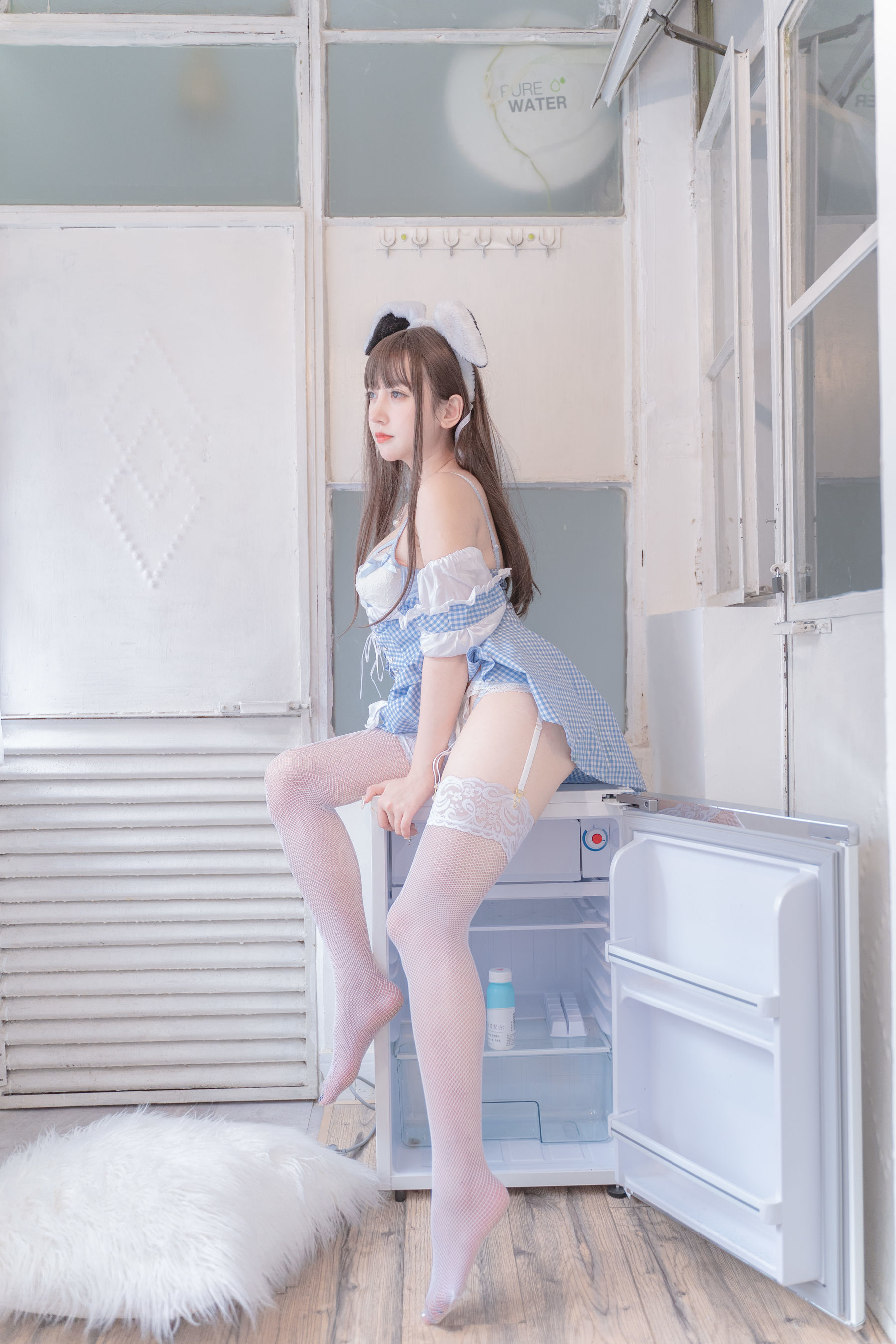 斗鱼米线线sama - 蓝白女佣-图14