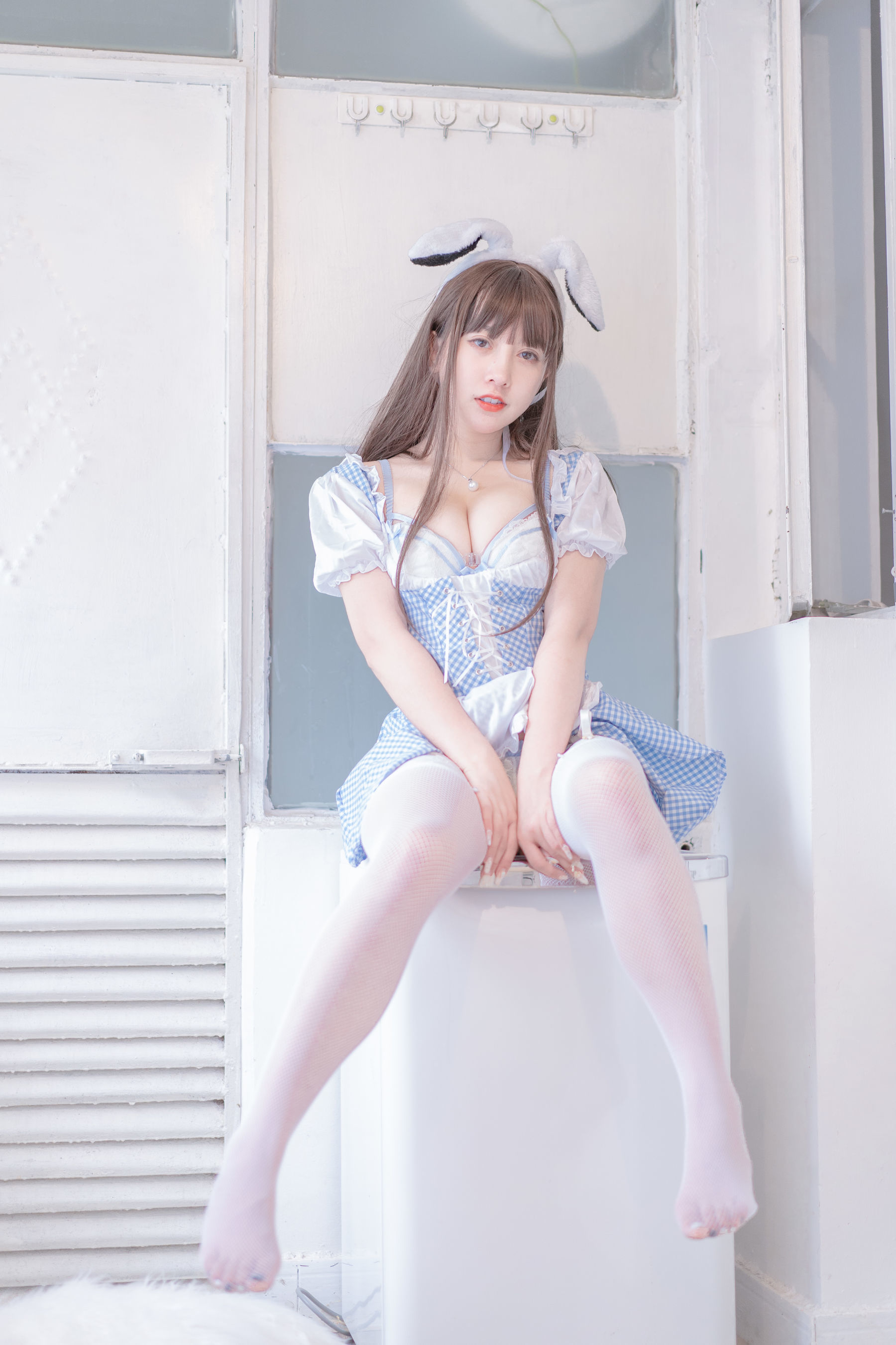 斗鱼米线线sama - 蓝白女佣-图8