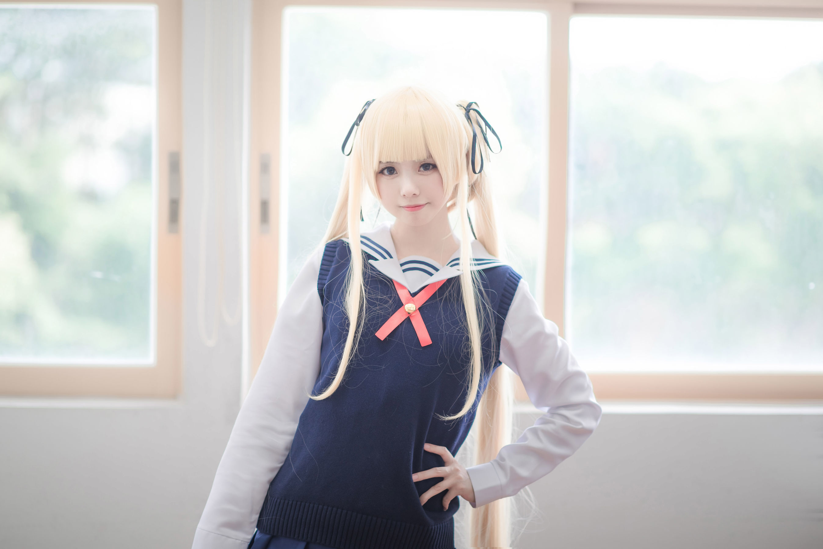 白金Saki - 校服-图9