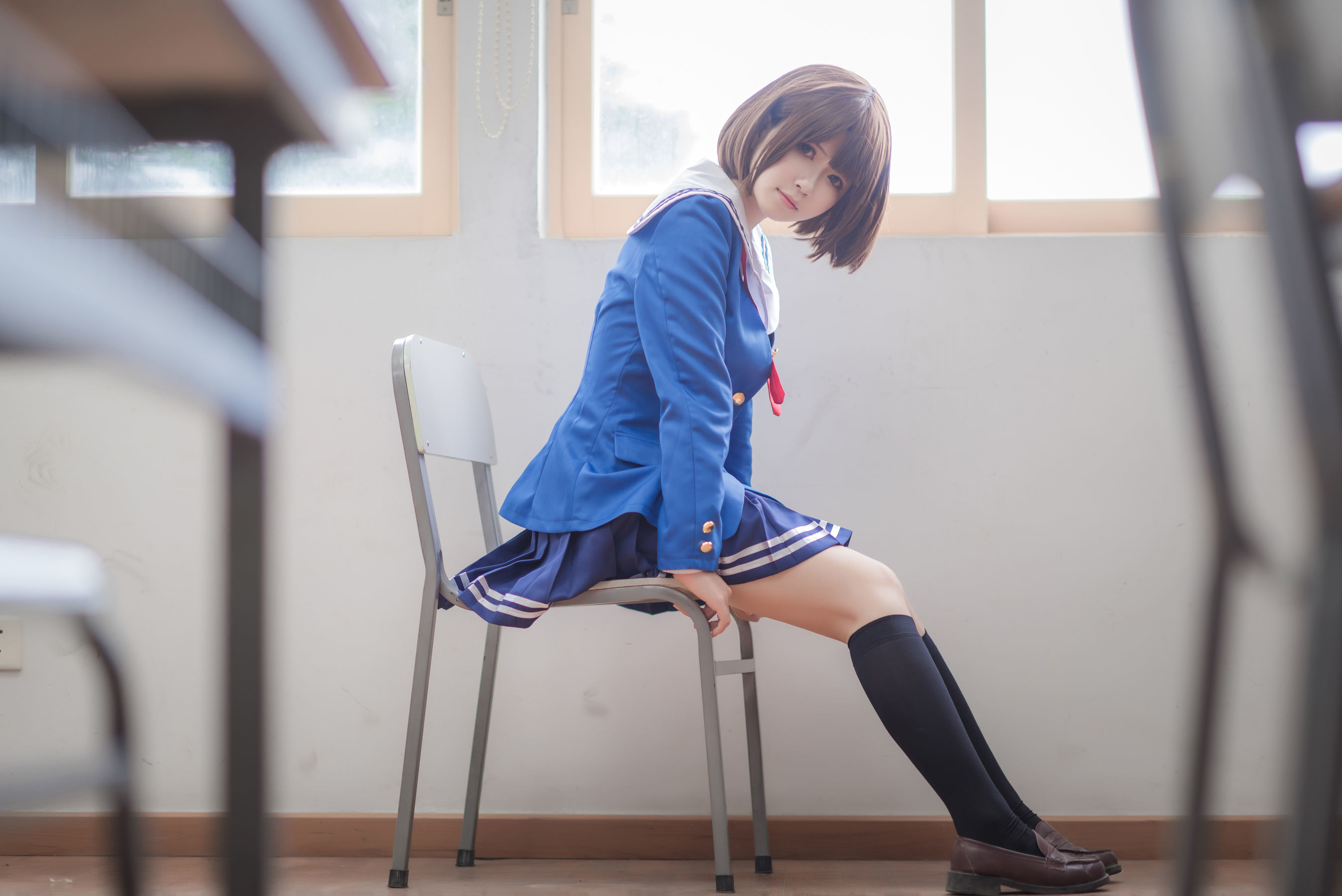 白金Saki - 校服-图13