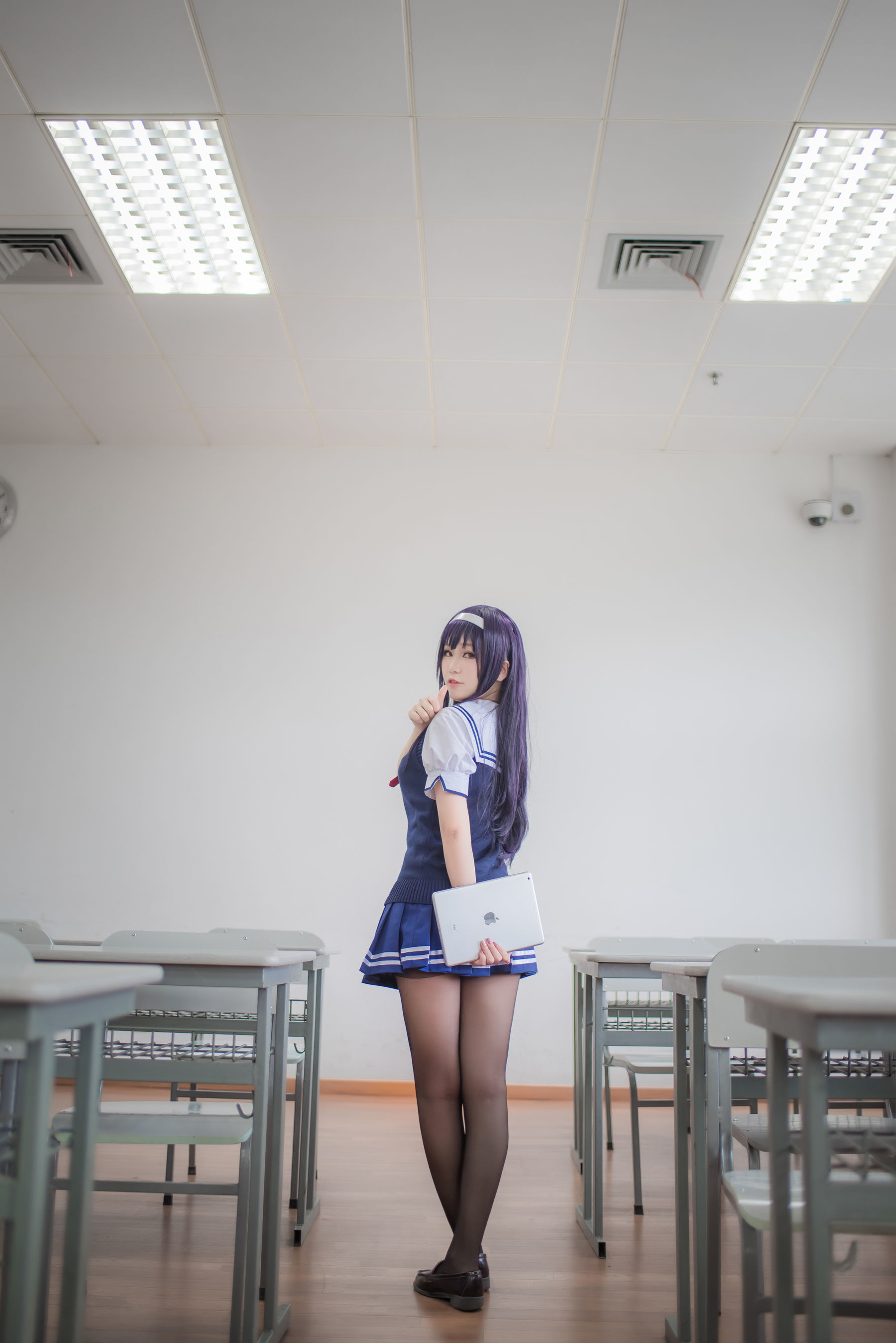 白金Saki - 校服-图15