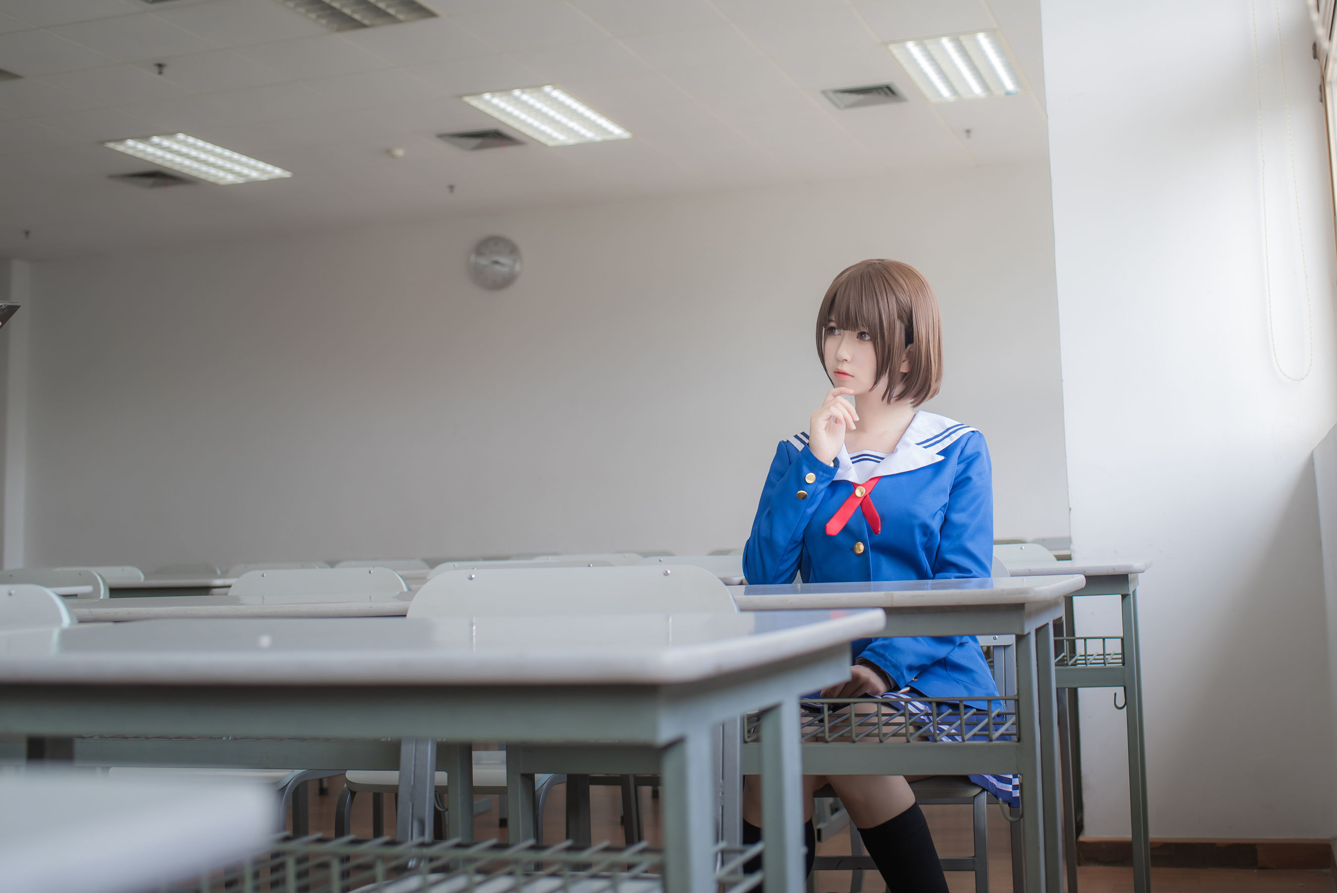白金Saki - 校服-图2
