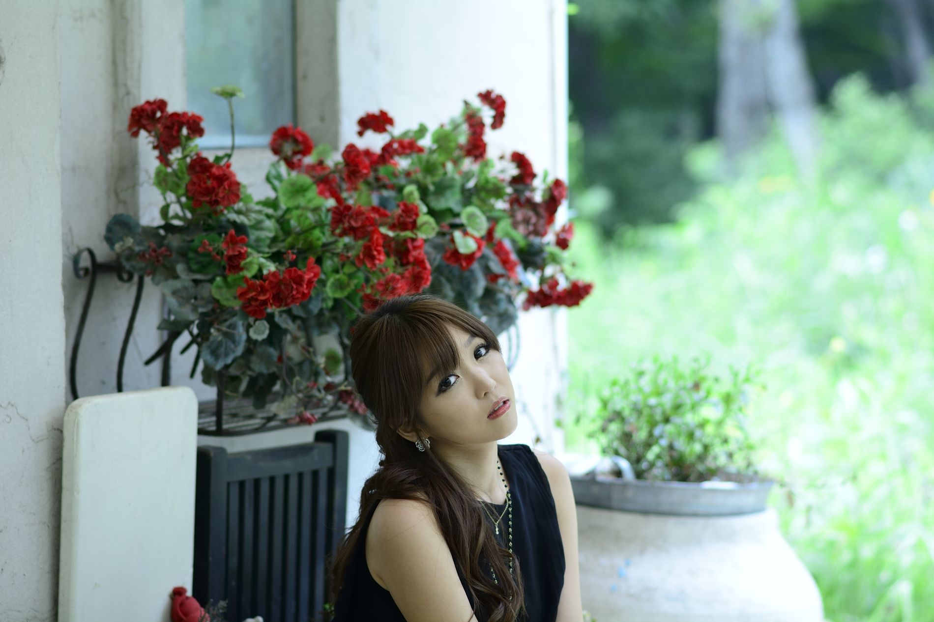 李恩慧 - 黑色优雅长裙外拍-图1