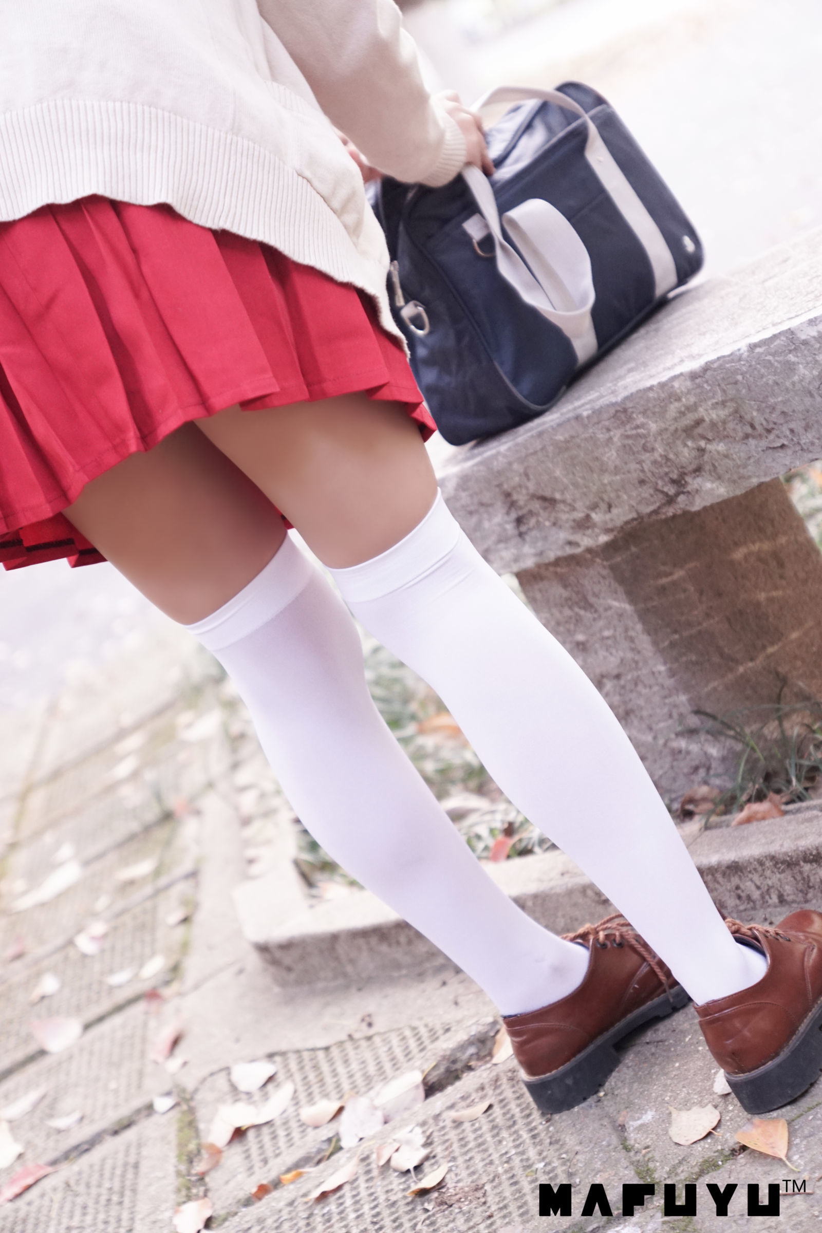 神楽板真冬 红JK白过膝系列套图-图49