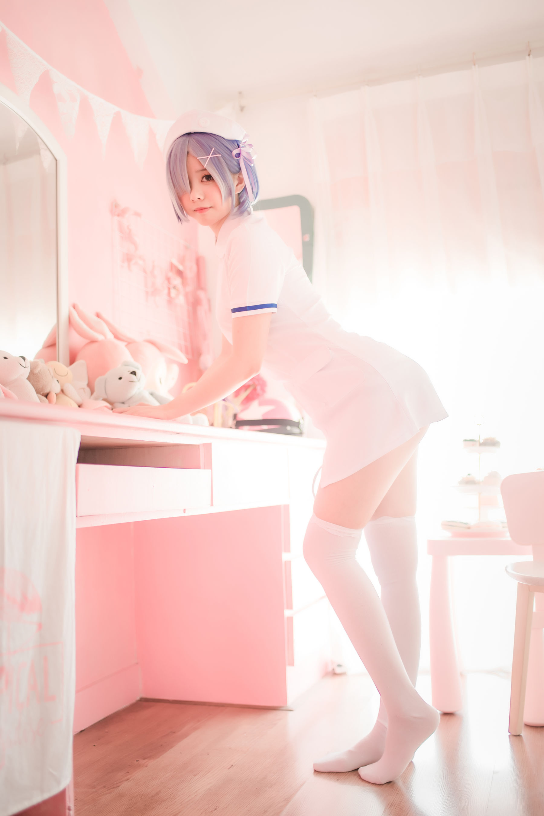 萌系小野妹子w - 白色纱裙+蕾姆护士+蕾姆兔女郎-图12