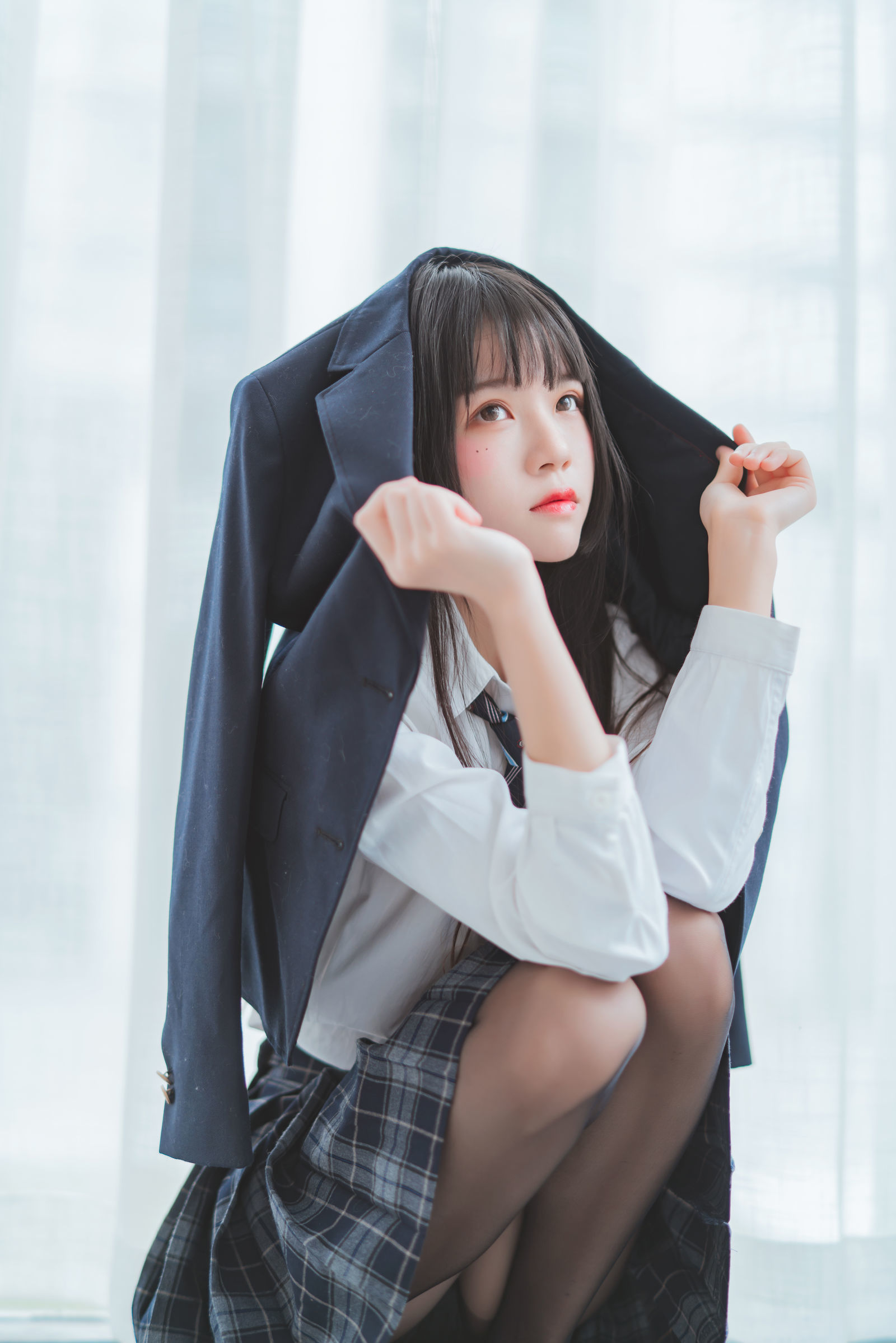 桜桃喵 - 冬季制服丝秀-图9
